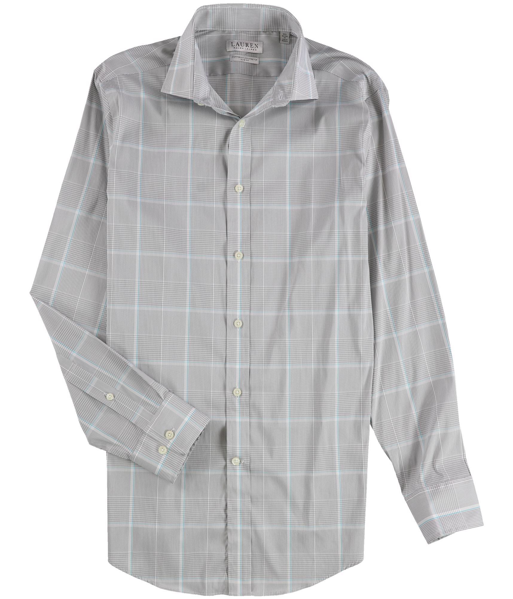 Ralph Lauren Mens UltraFlex Stretch Slim Button Down Dress Shirt