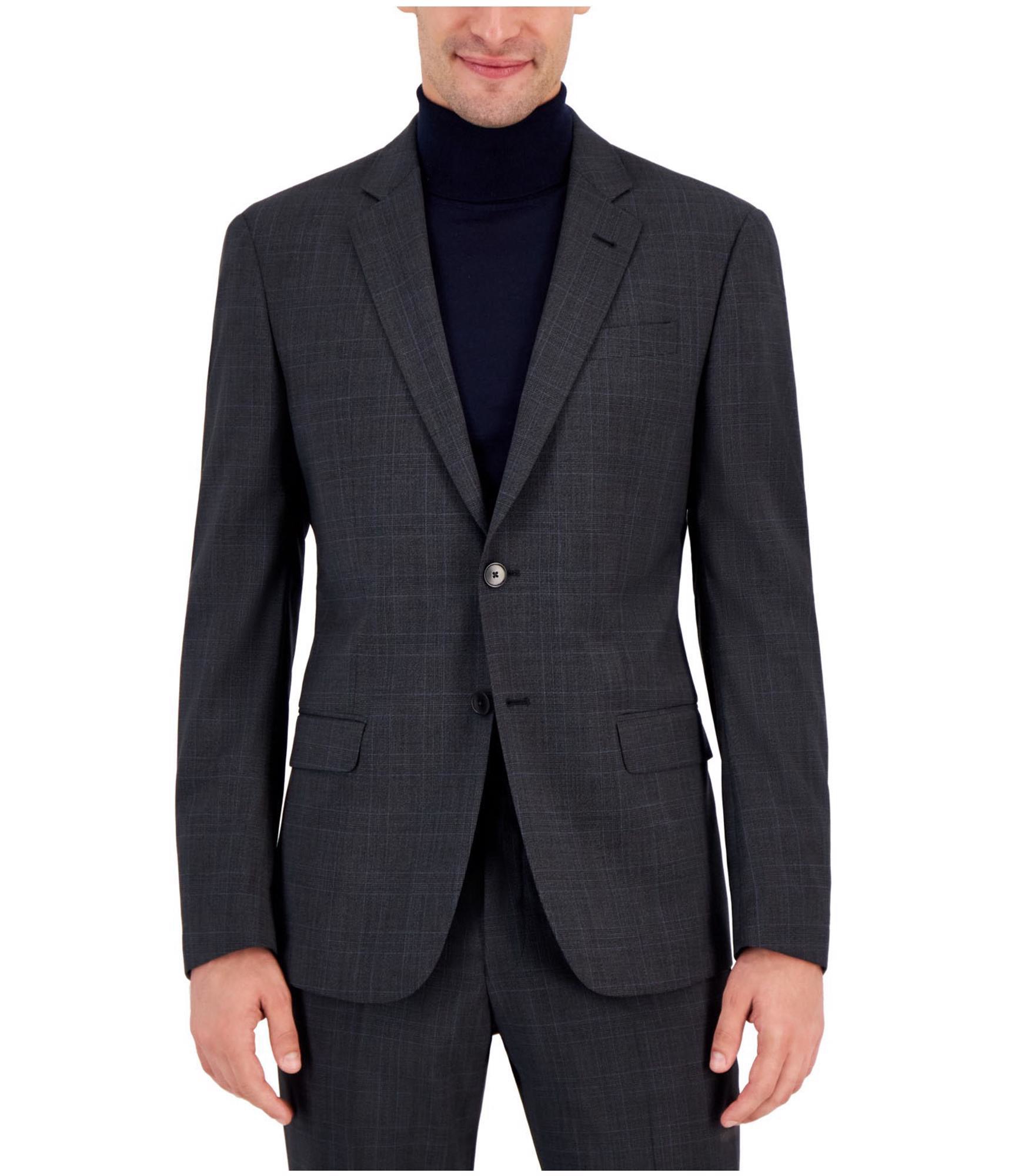 Мужской блейзер Armani Windowpane на двух пуговицах серый обычный 40 44290₽