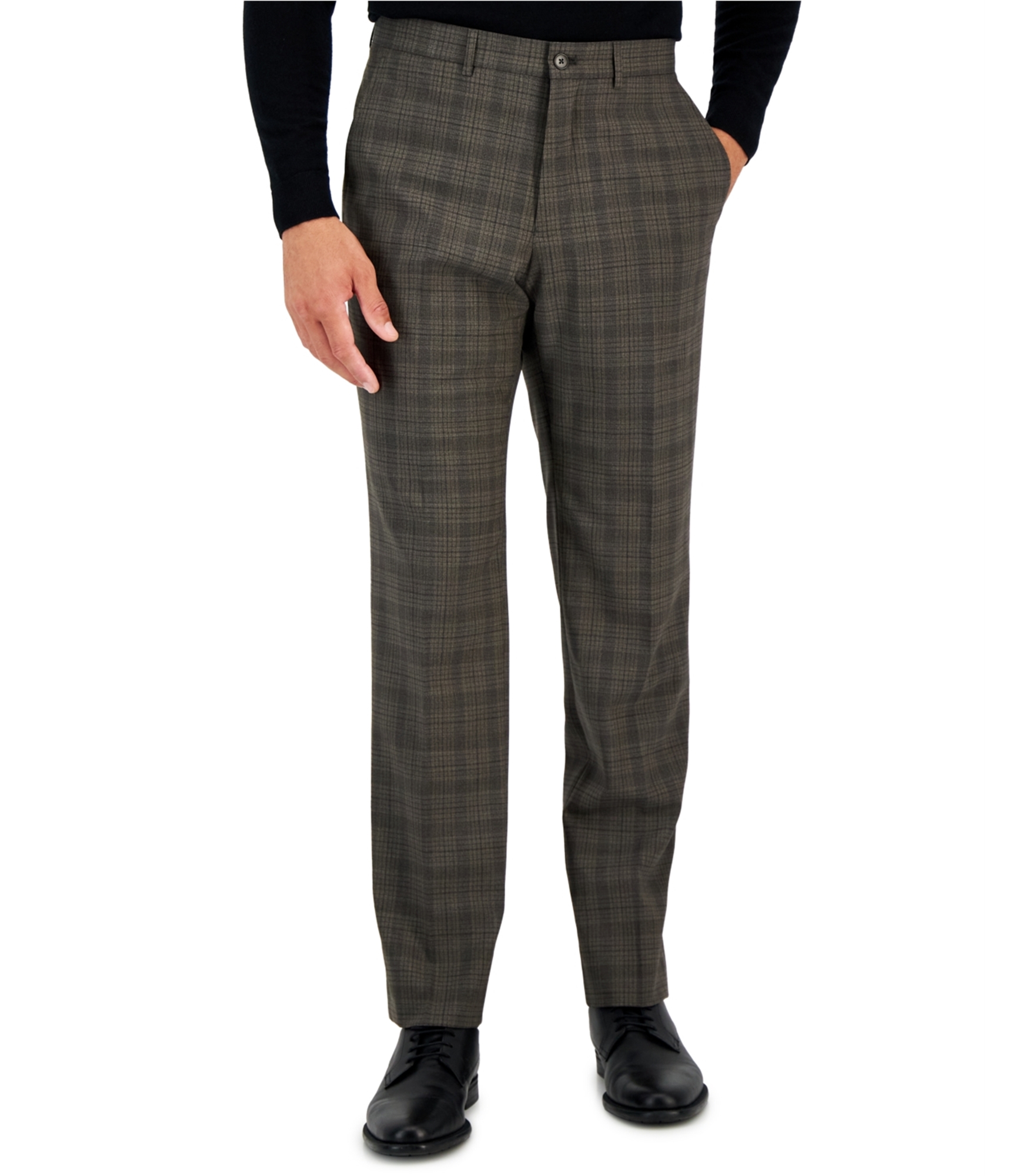 Мужские приталенные брюки в клетку Armani коричневые 38 Вт x 30 Л 14390₽