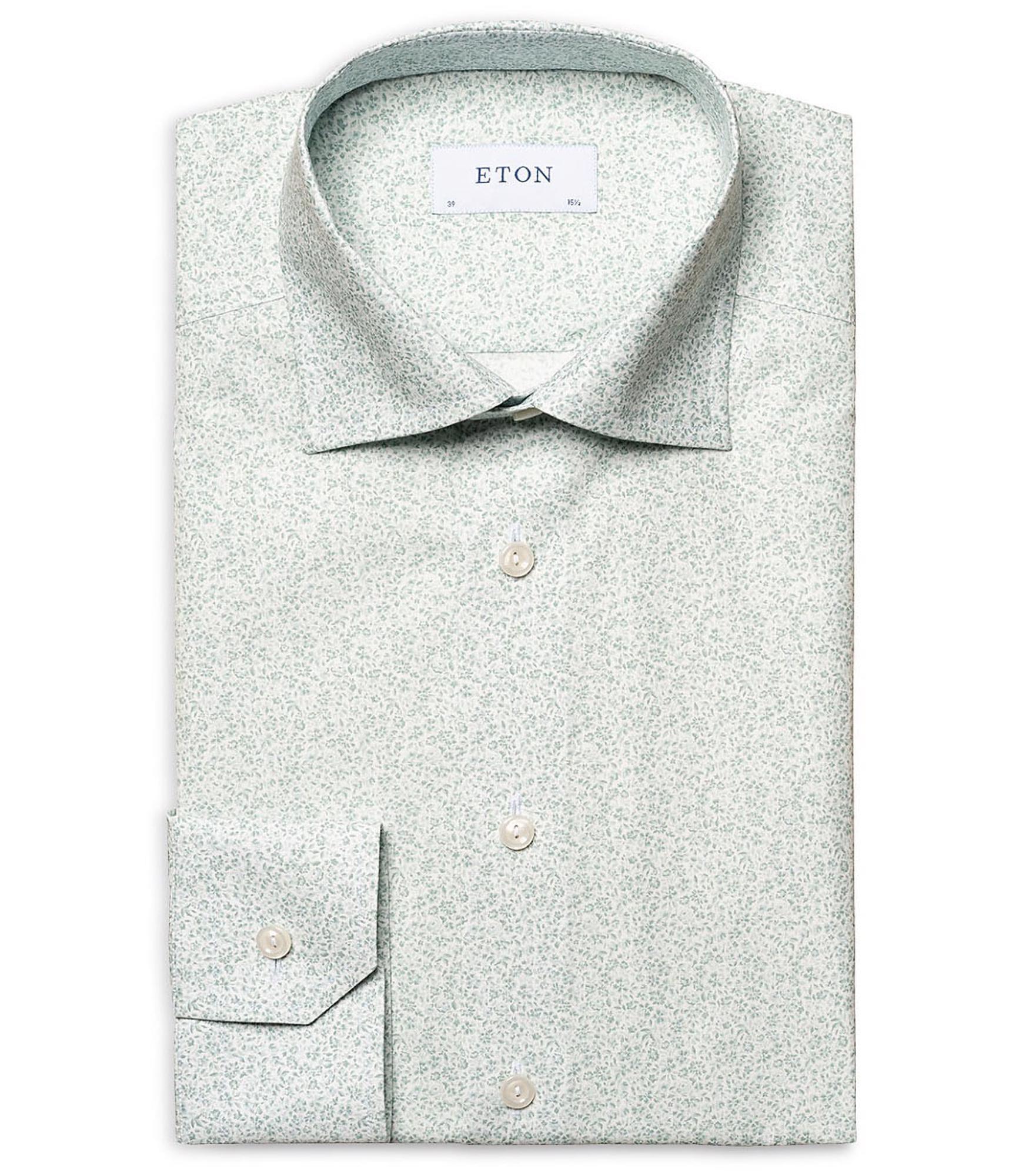 Мужская рубашка на пуговицах с микро-принтом Eton зеленая 16 25890₽