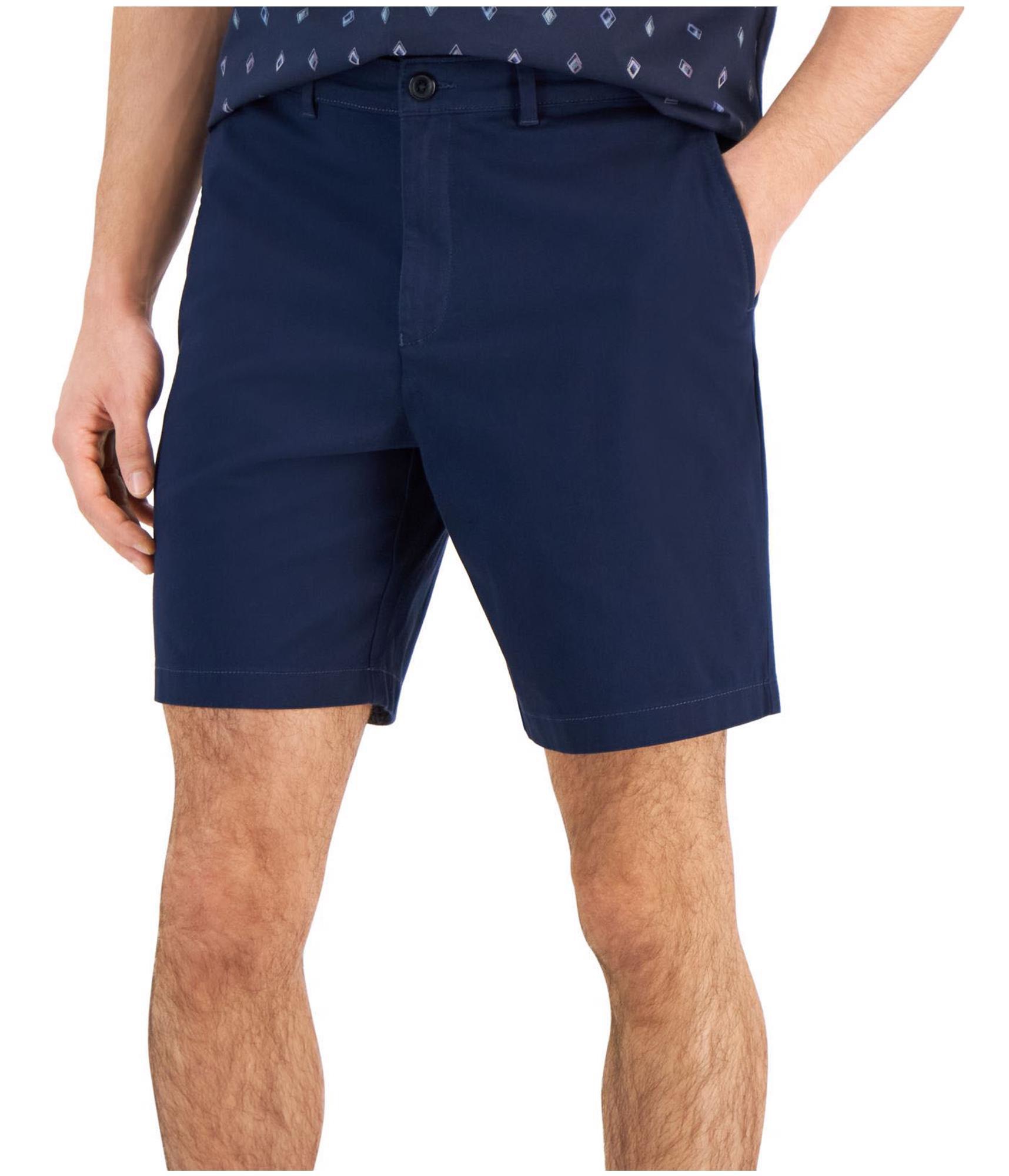Повседневные мужские тканые шорты-чино Alfani синие 33 3490₽