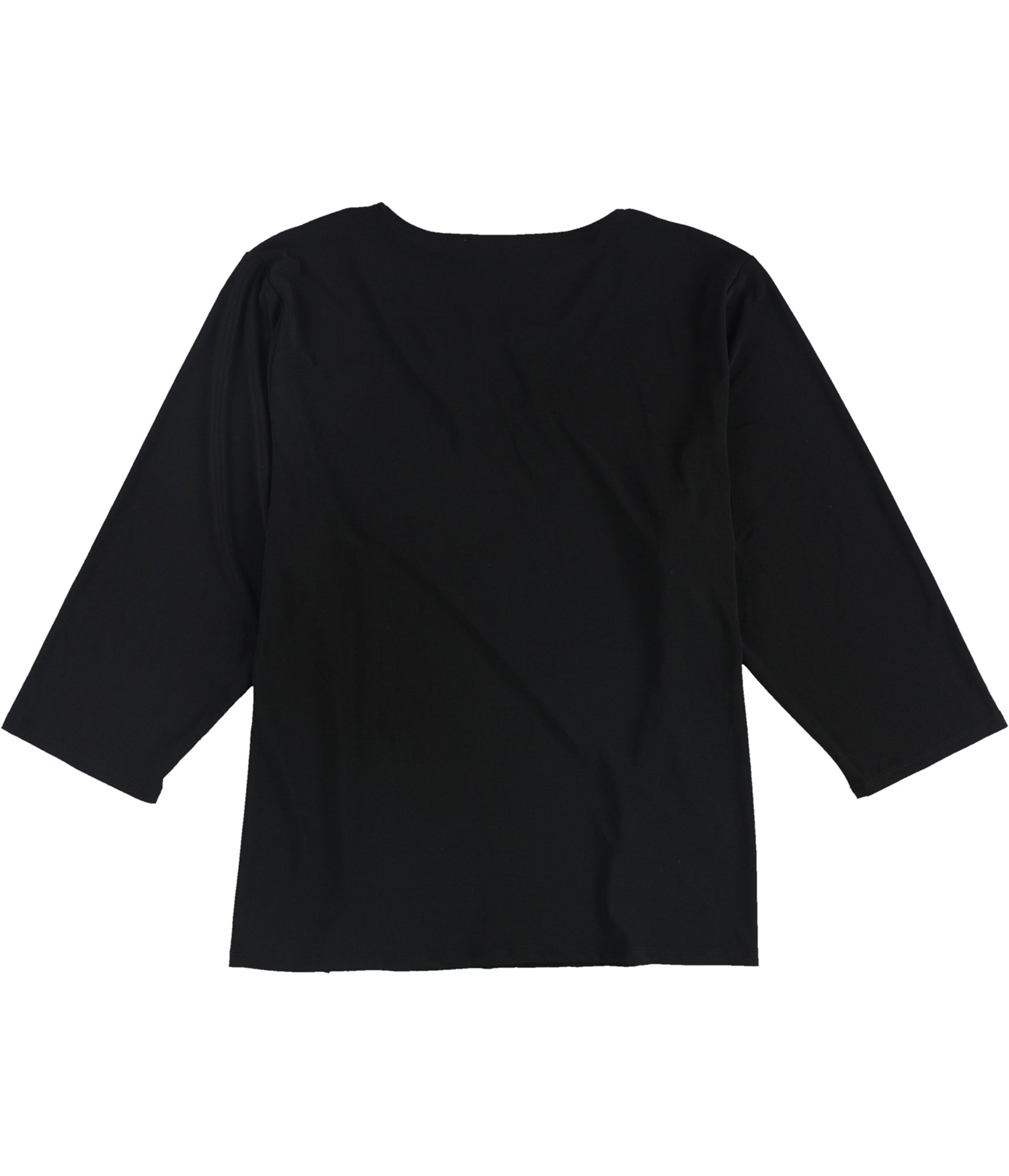 Kasper Womens Solid Keyhole Pullover Blouse, Black, Plus Size, 1X - 第 2/2 張圖片