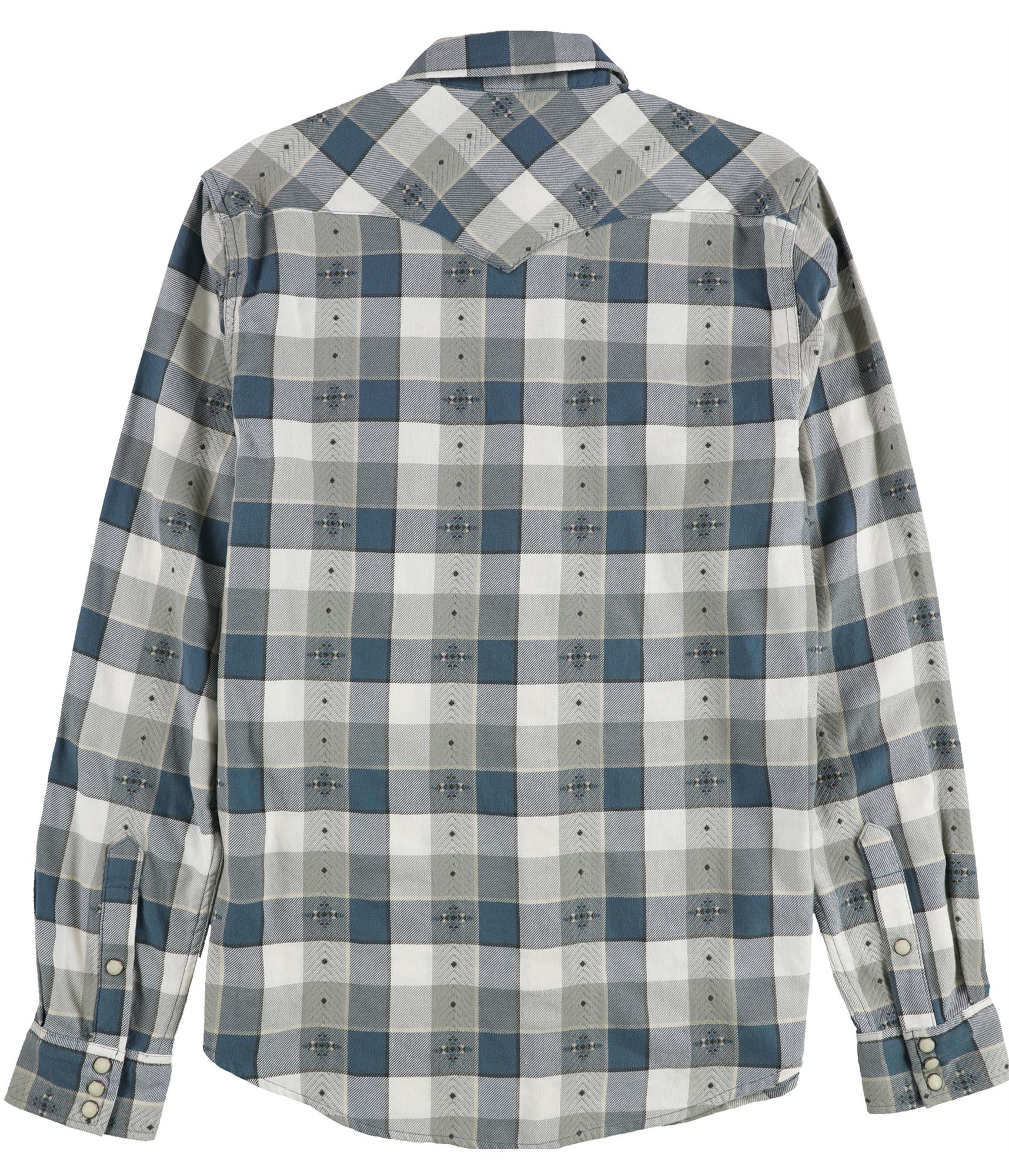 Мужская клетчатая рубашка Frye в клетку с юго-западным мотивом застегивающаяся на пуговицы 8490₽