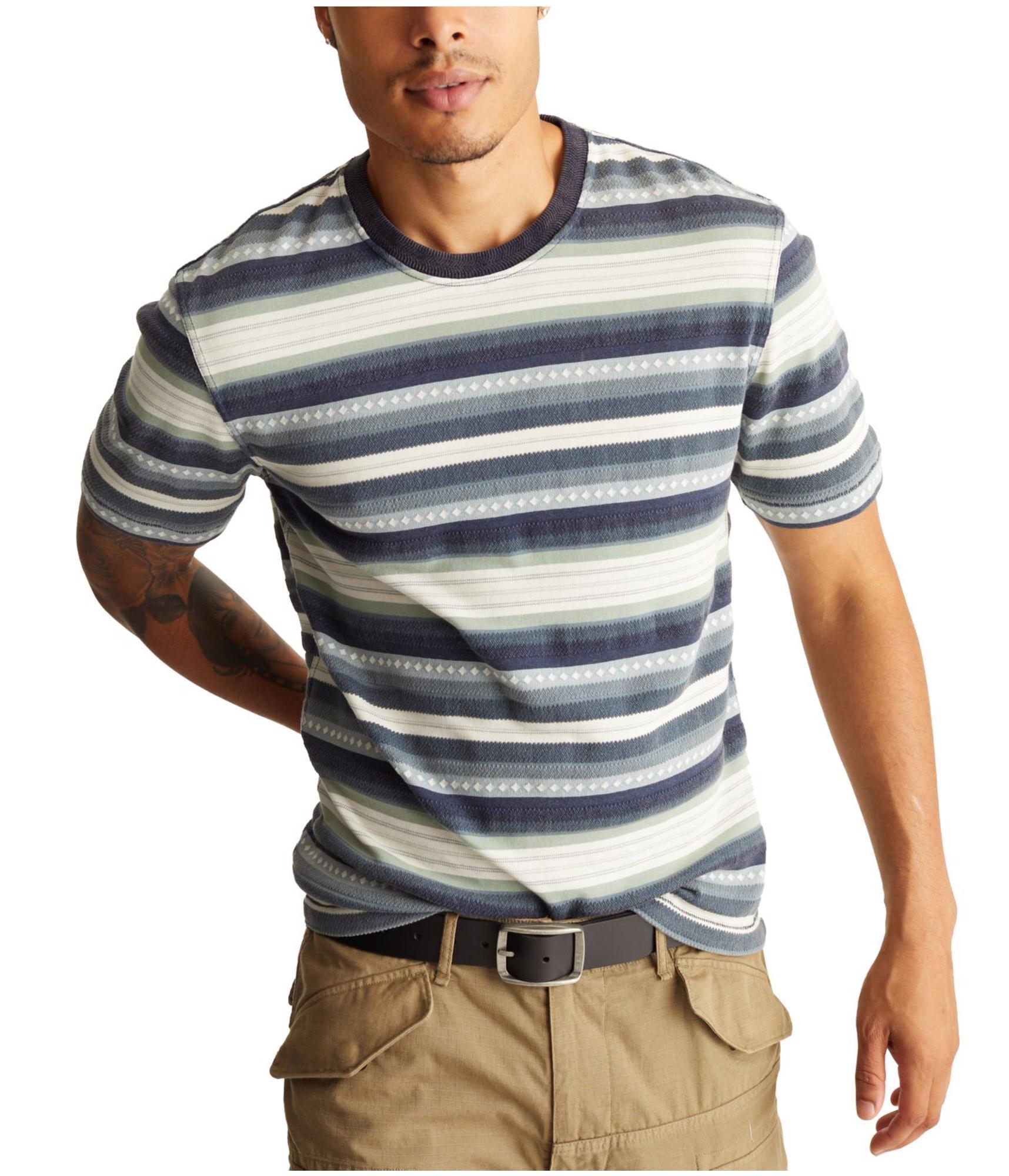 Мужская футболка Frye Southwestern с коротким рукавом и рисунком индиго синяя большого размера 5590₽