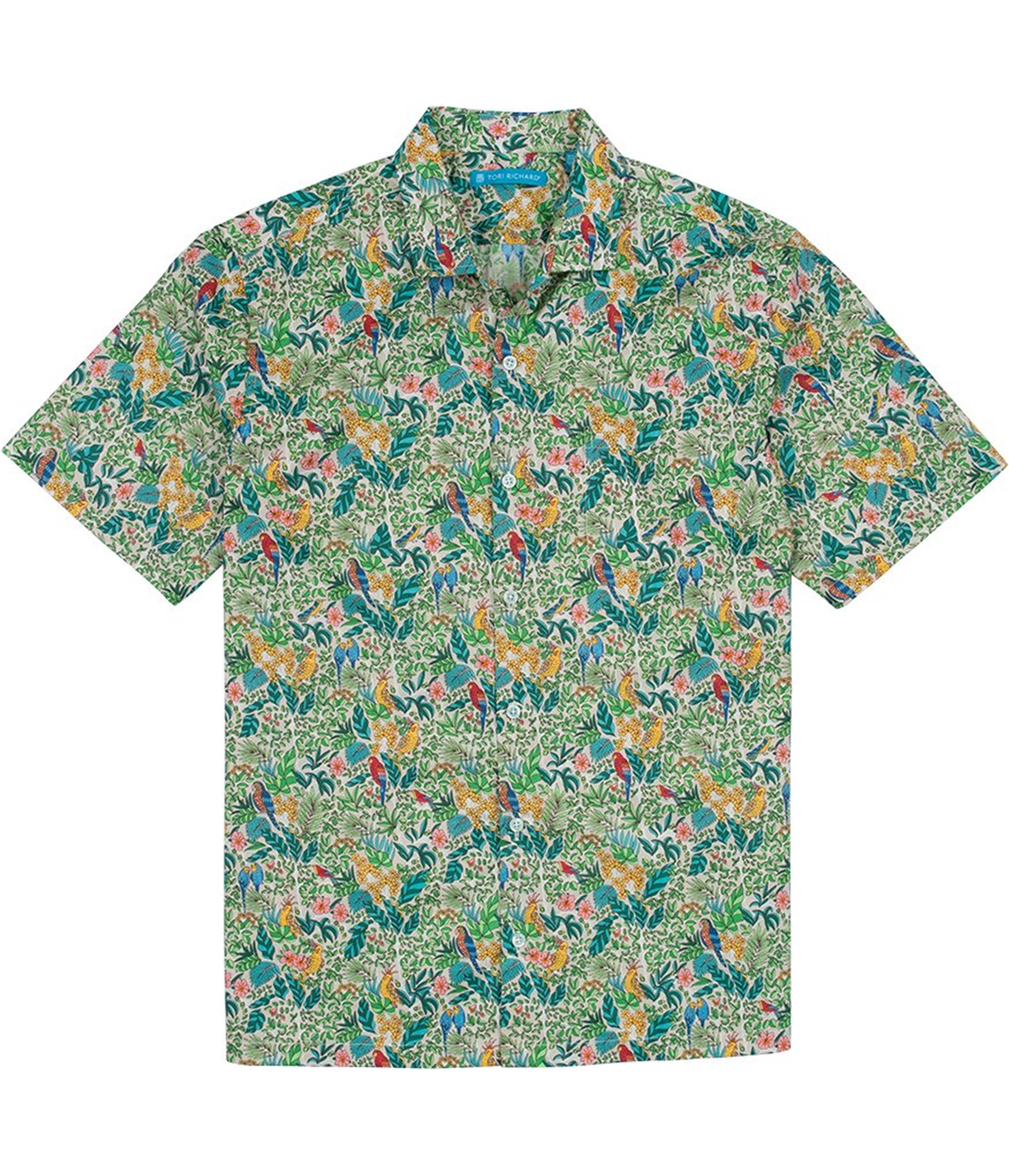 Мужская рубашка на пуговицах в ботаническом стиле от Tori Richard, разноцветная, большого размера
