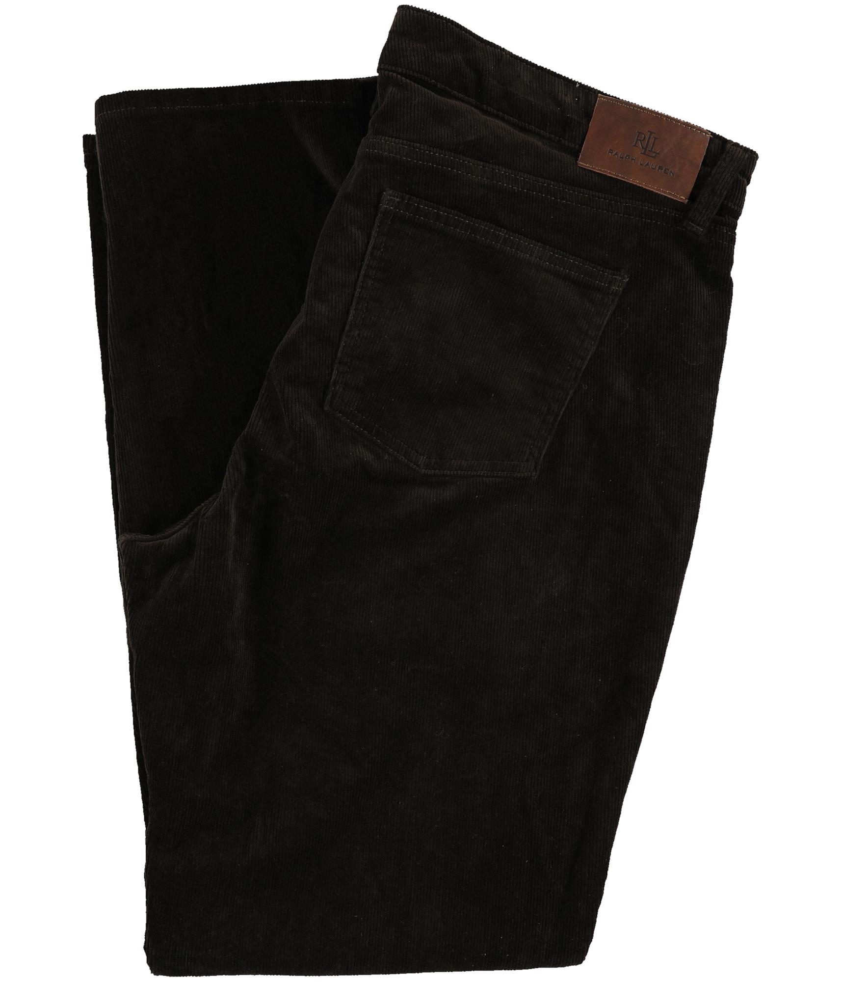 Ralph Lauren Womens Mid Rise Straight Casual Corduroy Pants, brown, Plus Size, - Bild 2 von 5