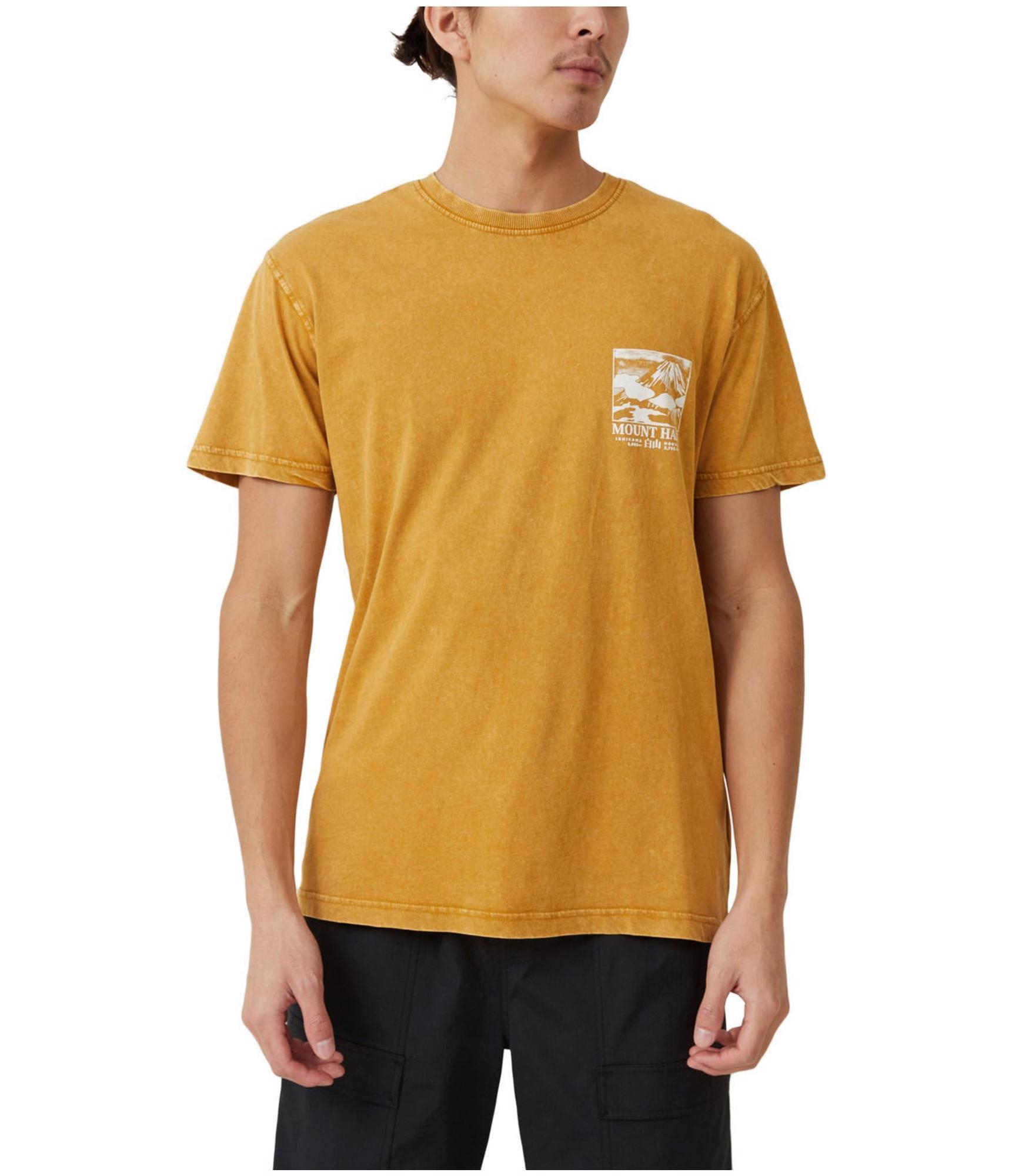 Мужская футболка с рисунком Mount Haku из хлопка на подкладке 3490₽