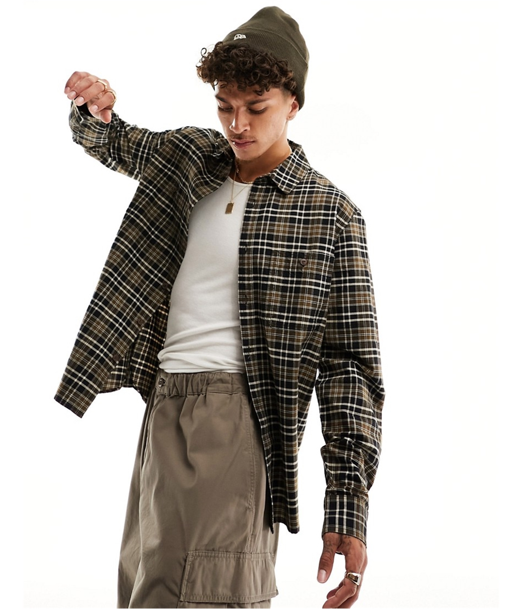 Мужская рубашка Brooklyn с длинным рукавом и пуговицами из хлопка, черная, L-образный вырез