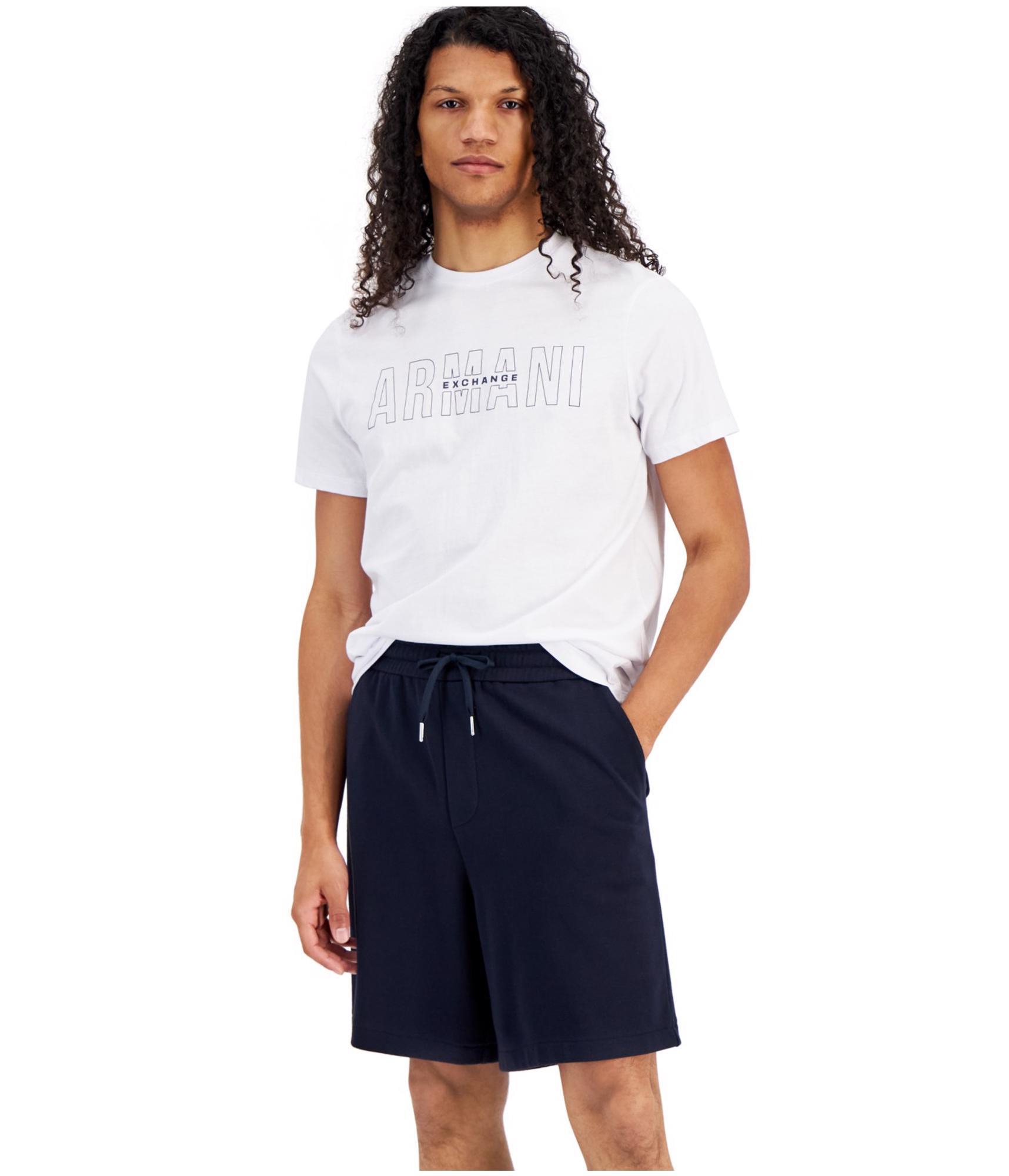 Повседневные шорты-бермуды из трикотажа на завязках от Armani для мужчин 7690₽