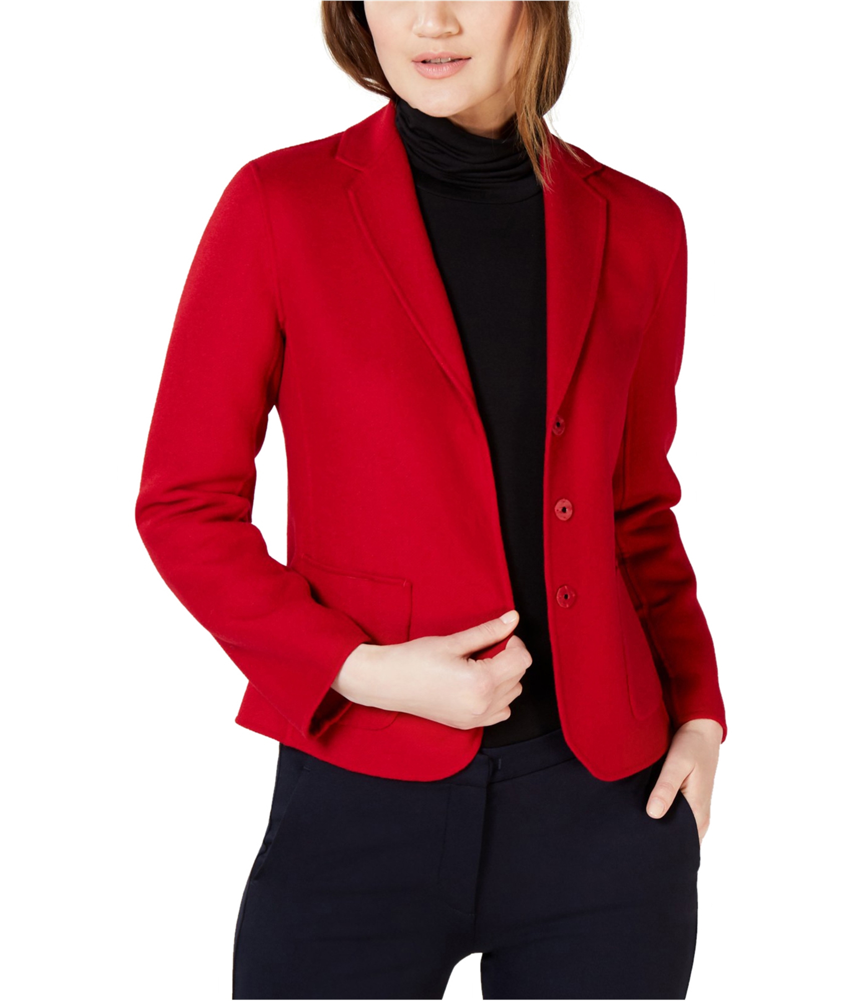Женский шерстяной блейзер на трех пуговицах MaxMara Veranda, красный, 6