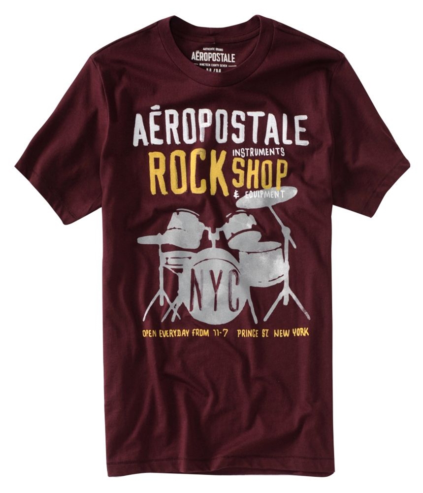 Мужская футболка с музыкальным рисунком в стиле рок-хоп от Aeropostale красная Маленькая 2890₽