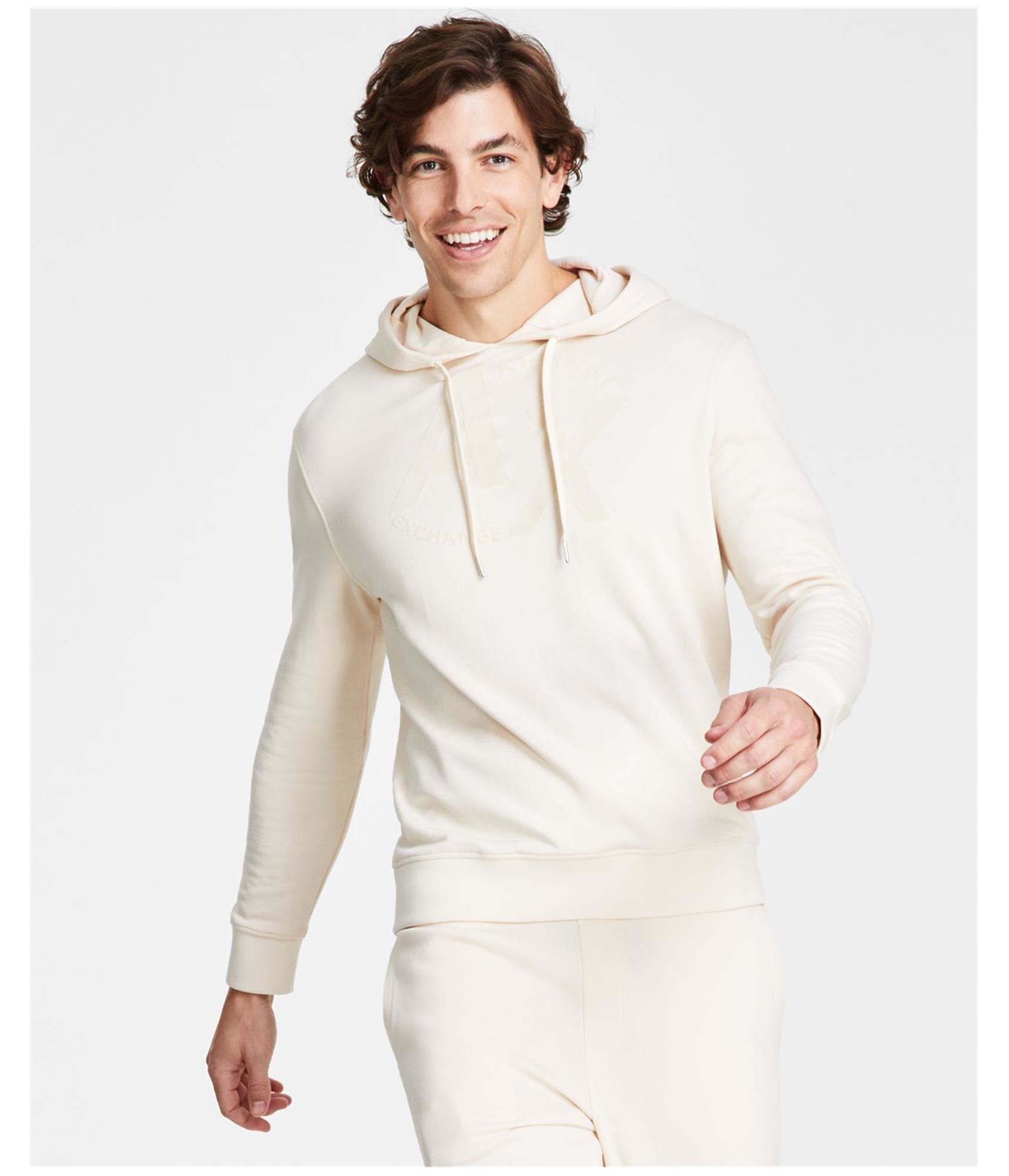 Мужская толстовка с капюшоном и графическим принтом с большим логотипом Armani Mens