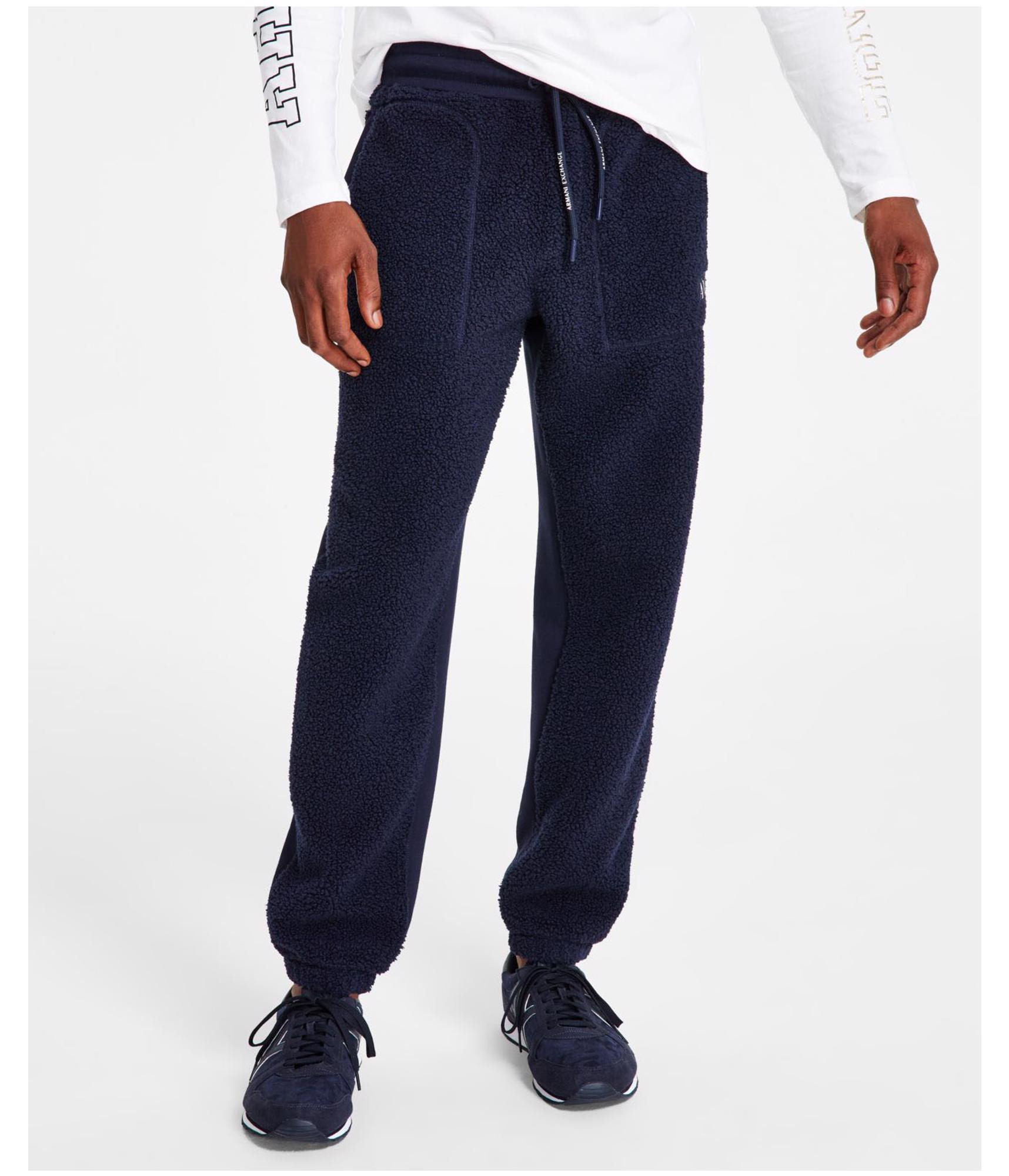 Повседневные брюки для бега трусцой из структурированного хлопка Armani синие 40W x 28L 10990₽