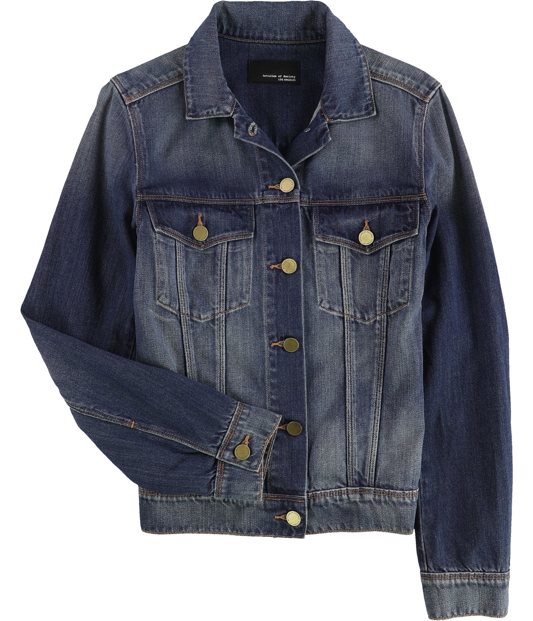 Articles of Society Womens Jackie Jean Jacket, Blue, Small