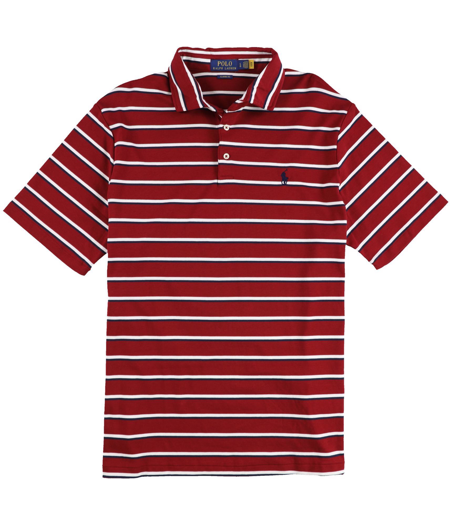Ralph Lauren Herren Poloshirt Classic Fit Soft Stripe, Mehrfarbig, Large