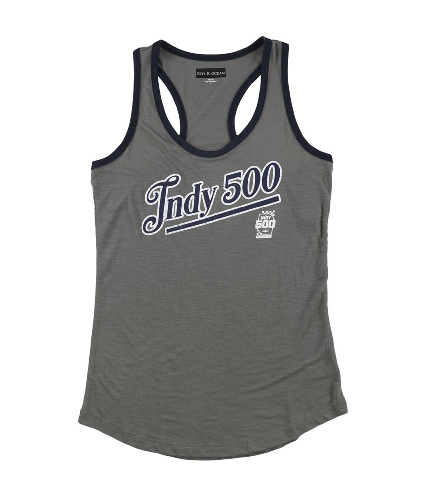 Indy 500 Womens 2-tone Racerback Tank Top, Grey, Small - Picture 5 of 6