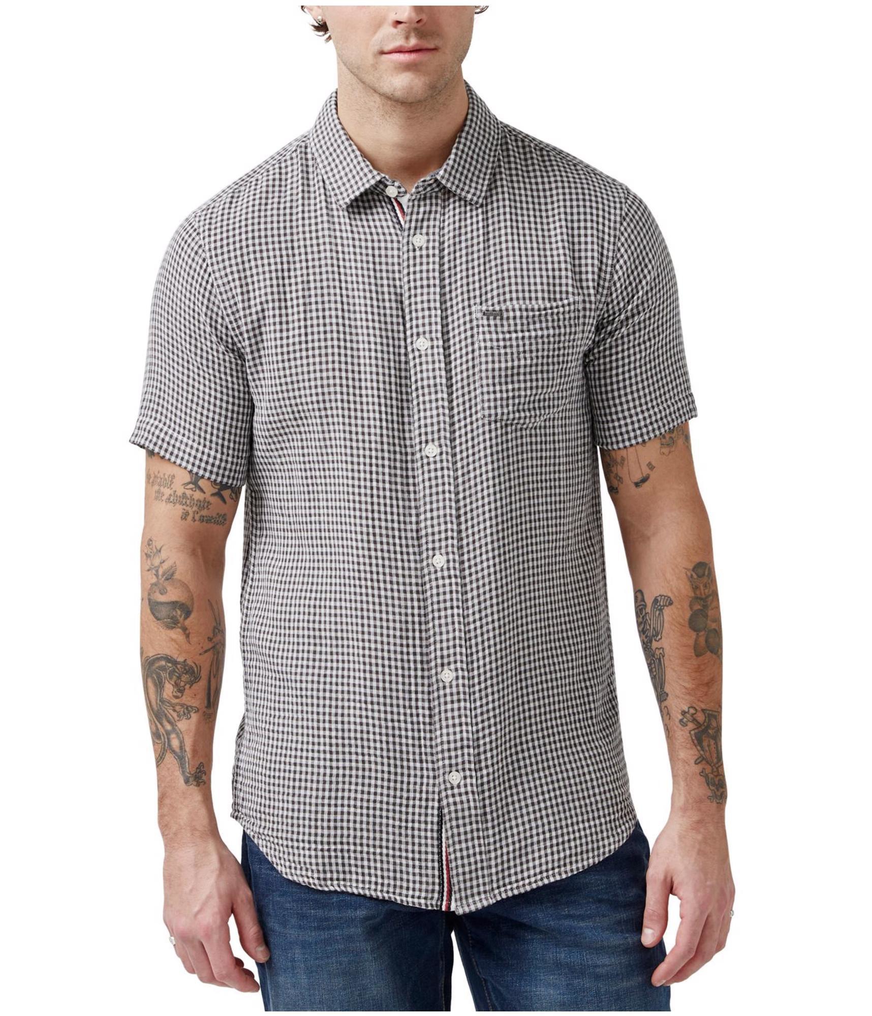 Мужская рубашка Buffalo David Bitton Saint на пуговицах, серая, X-Large