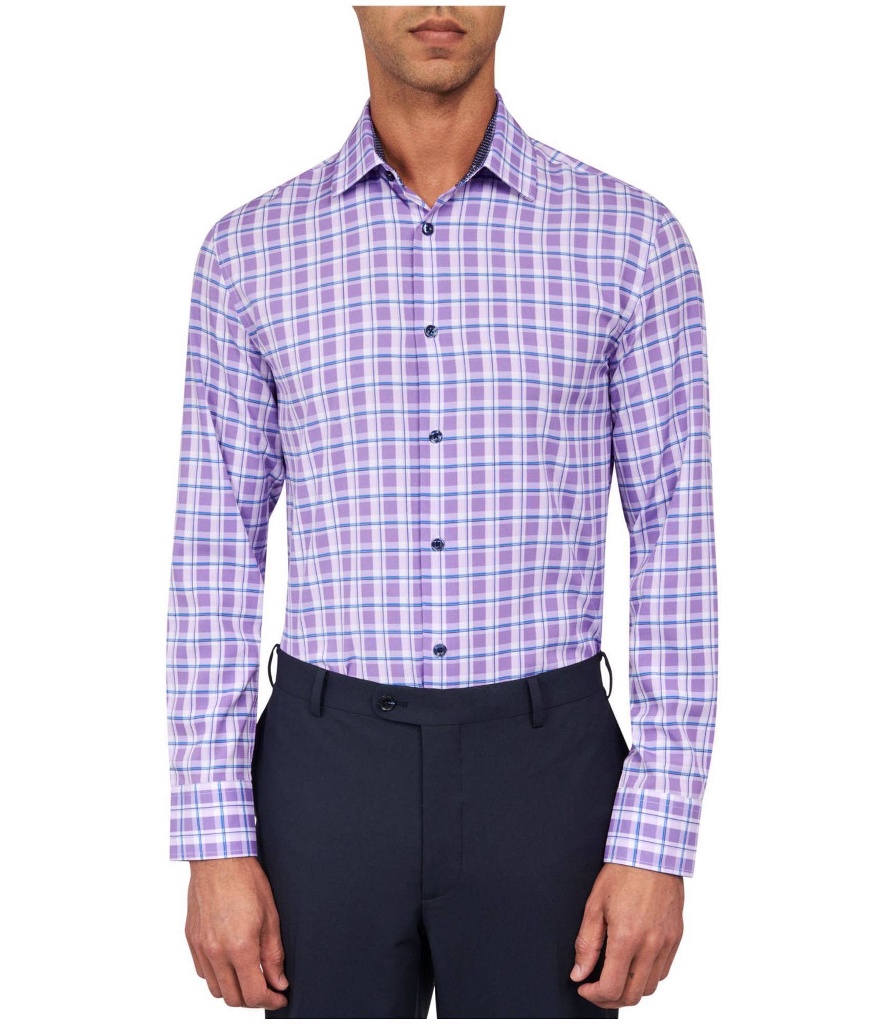 Мужская рубашка ConStruct Performance Stretch на пуговицах фиолетовая маленькая 4490₽