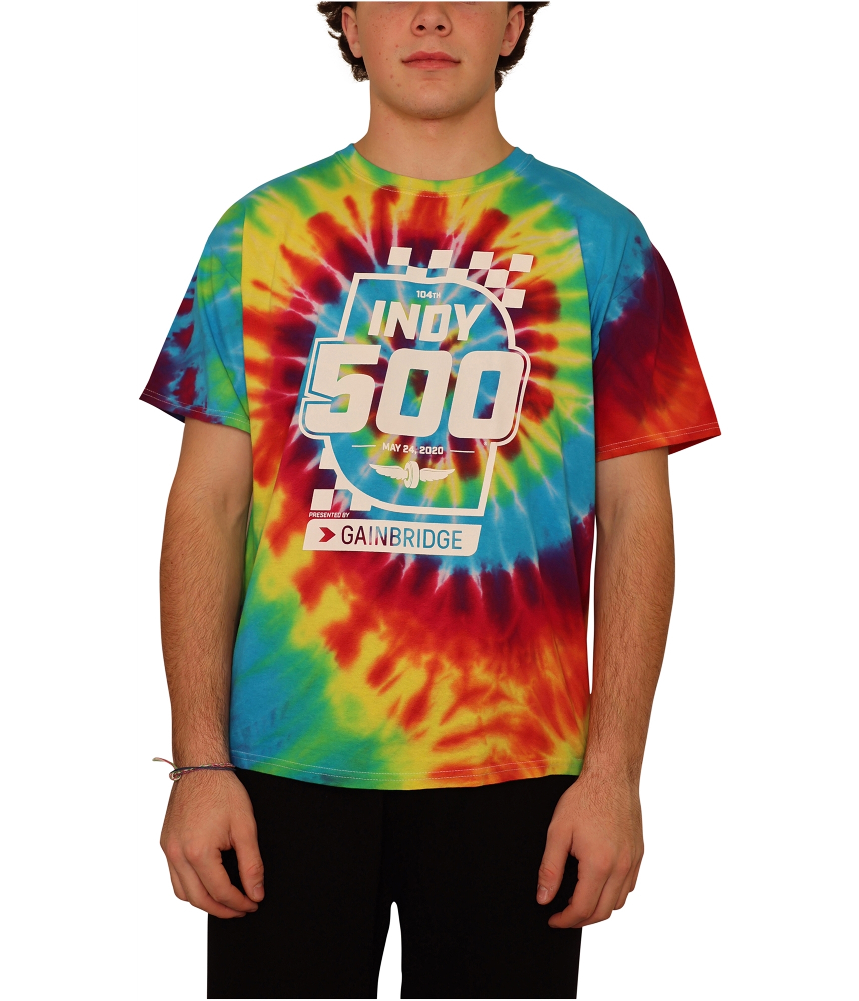 Мужская футболка Indy 500 с рисунком Tie-Dye, многоцветная, XL