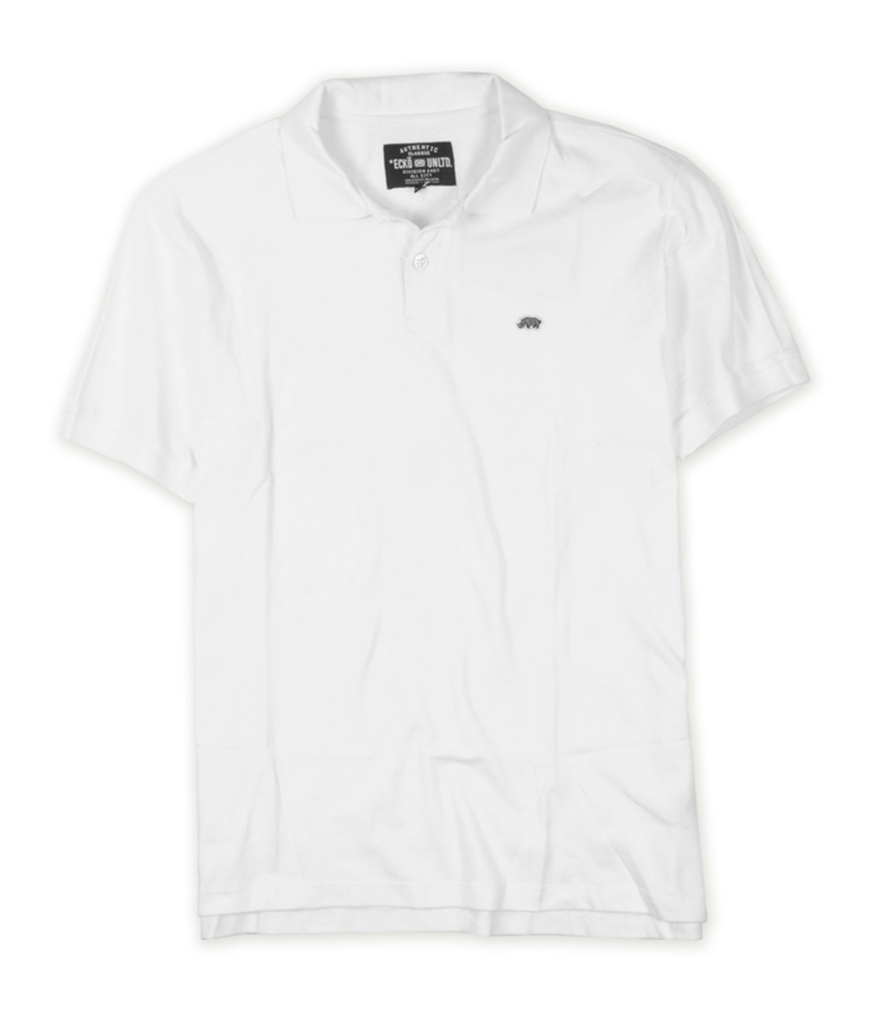 Ecko без упаковки Мужская однотонная рубашка-поло Wallburner белая S 897190079941 3490₽