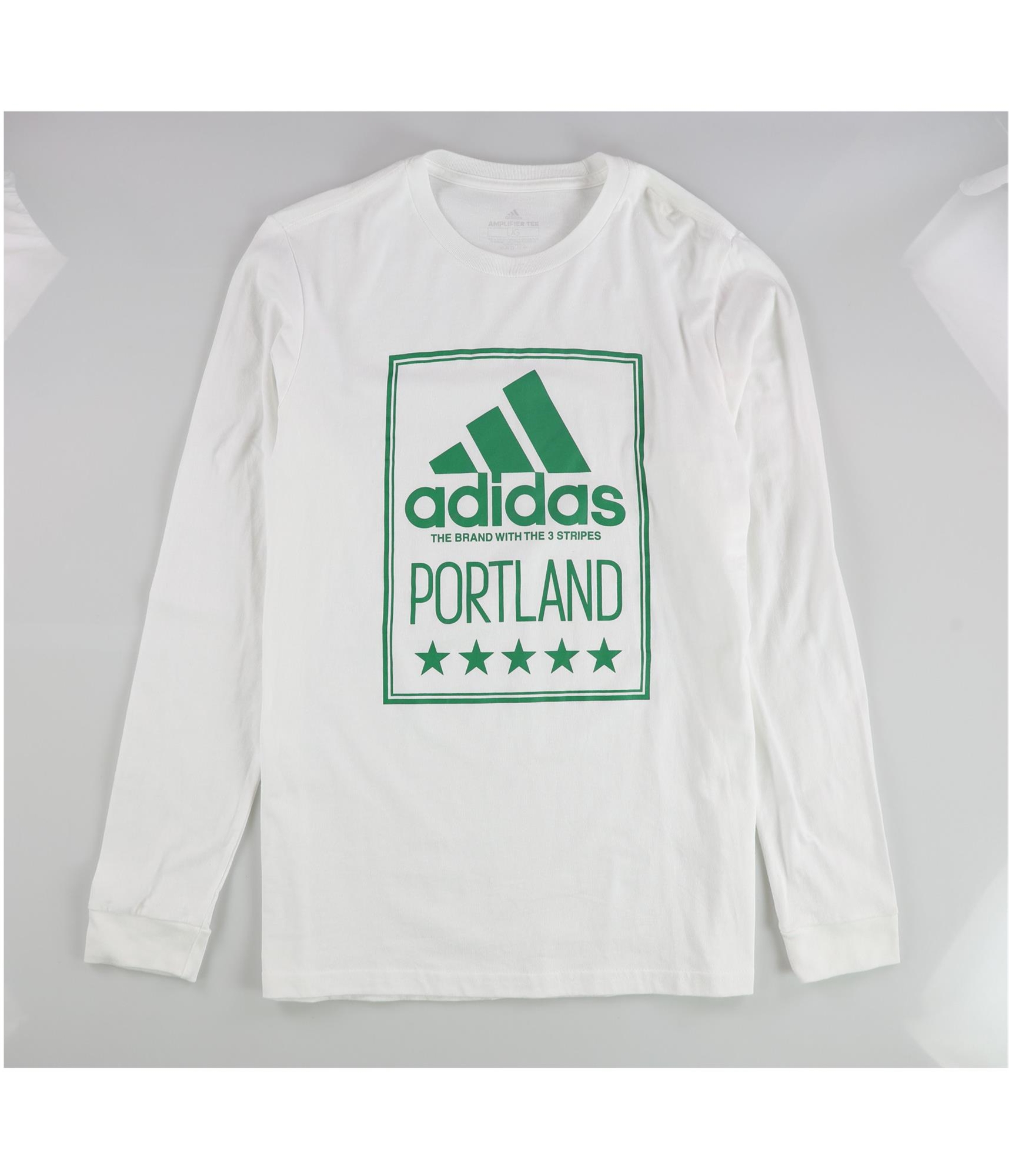 Мужская футболка Adidas Portldan с рисунком в 3 полосы, белая, L