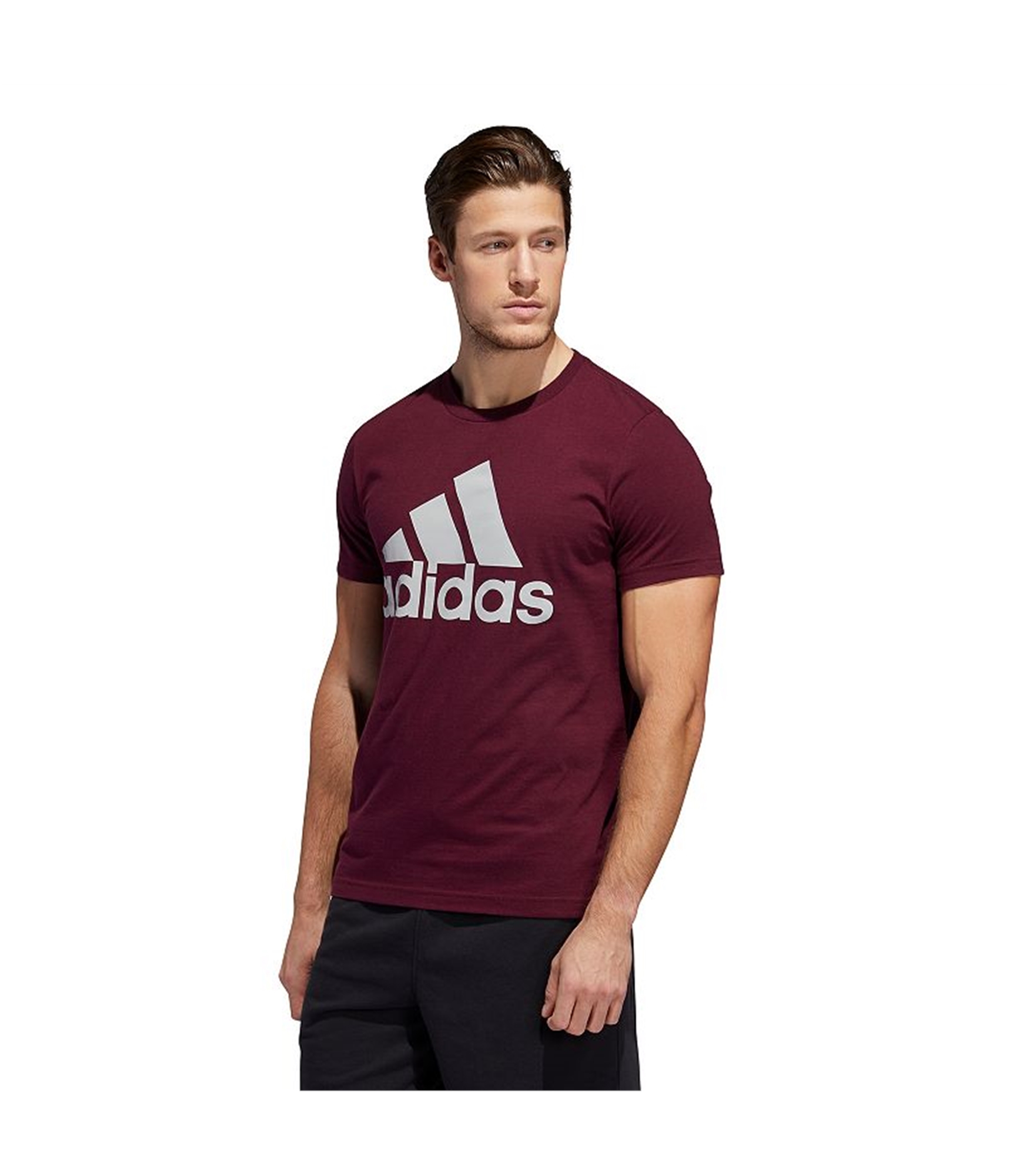 Мужская футболка Adidas с 2-тонным рисунком темно-бордовый M 3090₽