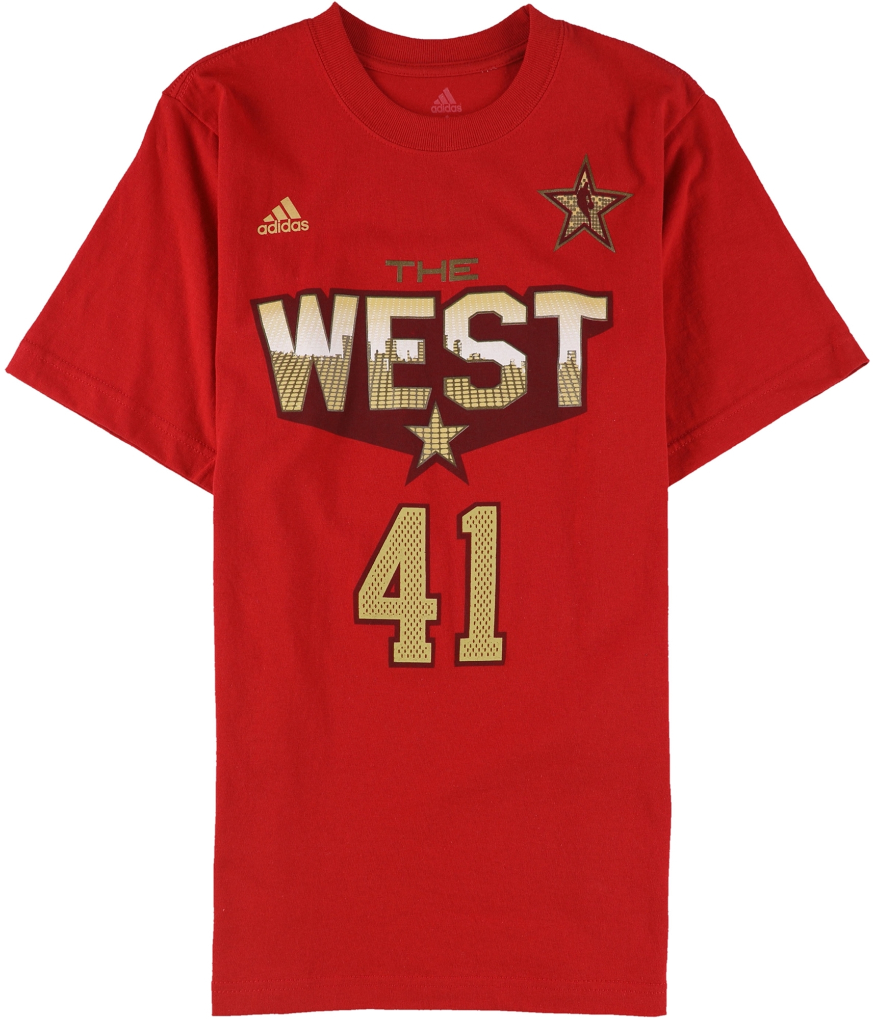 Мужская футболка Adidas The West 41 с рисунком Новицки красно-бежевый M 3290₽