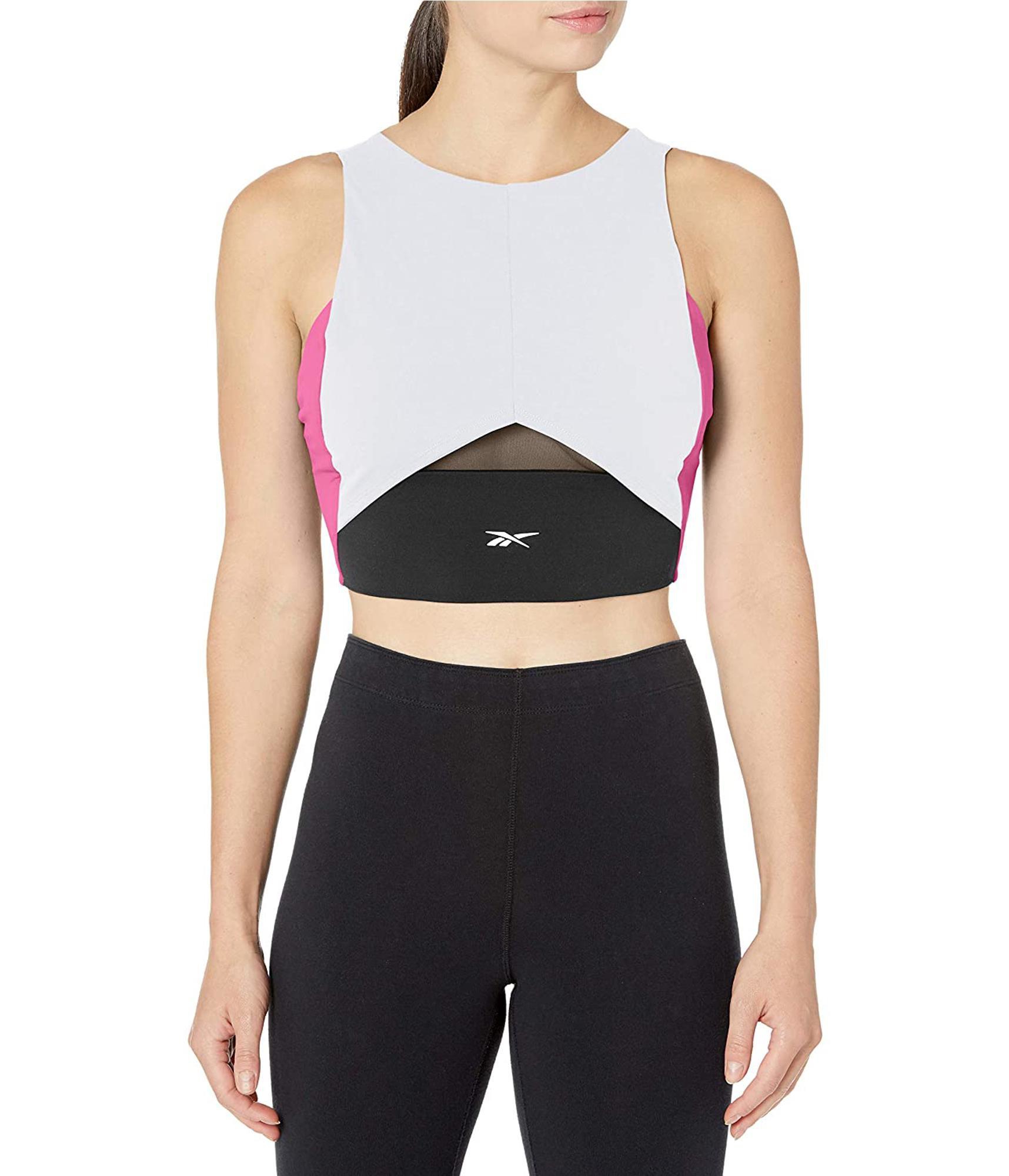 Базовая футболка Reebok Womens Colorblock Crop Training Top Basic