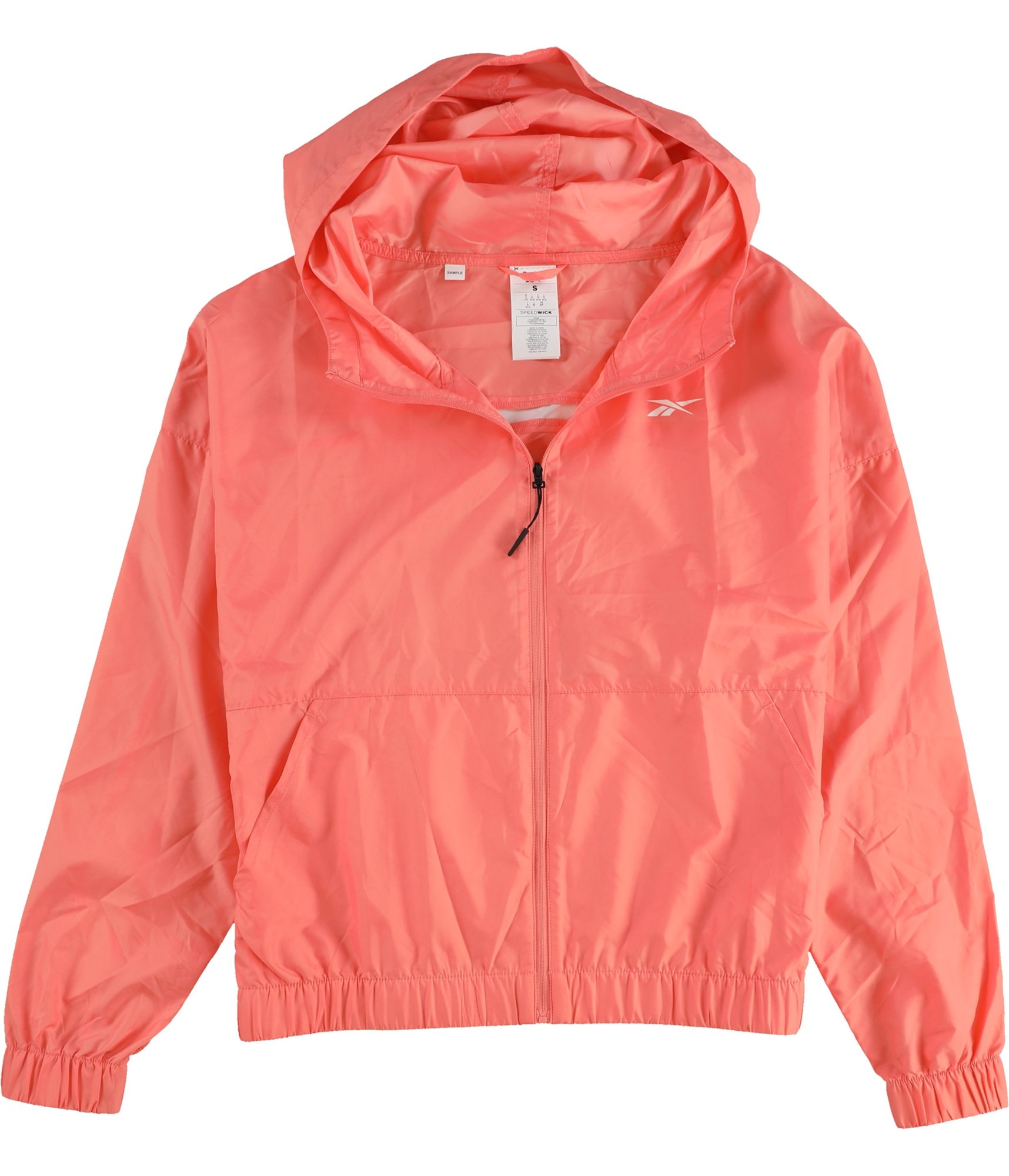 Reebok Womens Workout Ready Woven Windbreaker Jacket, Orange, Small