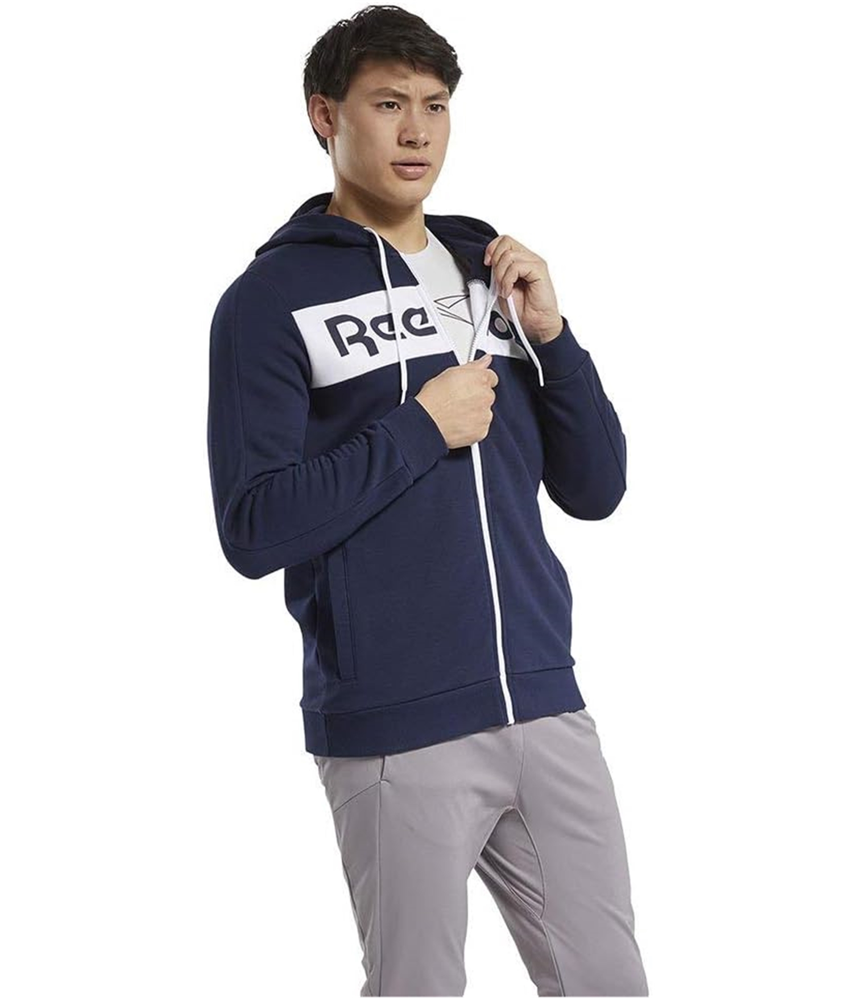 Толстовка с капюшоном Reebok Mens Techstyle Linear Logo синий Средний 5290₽