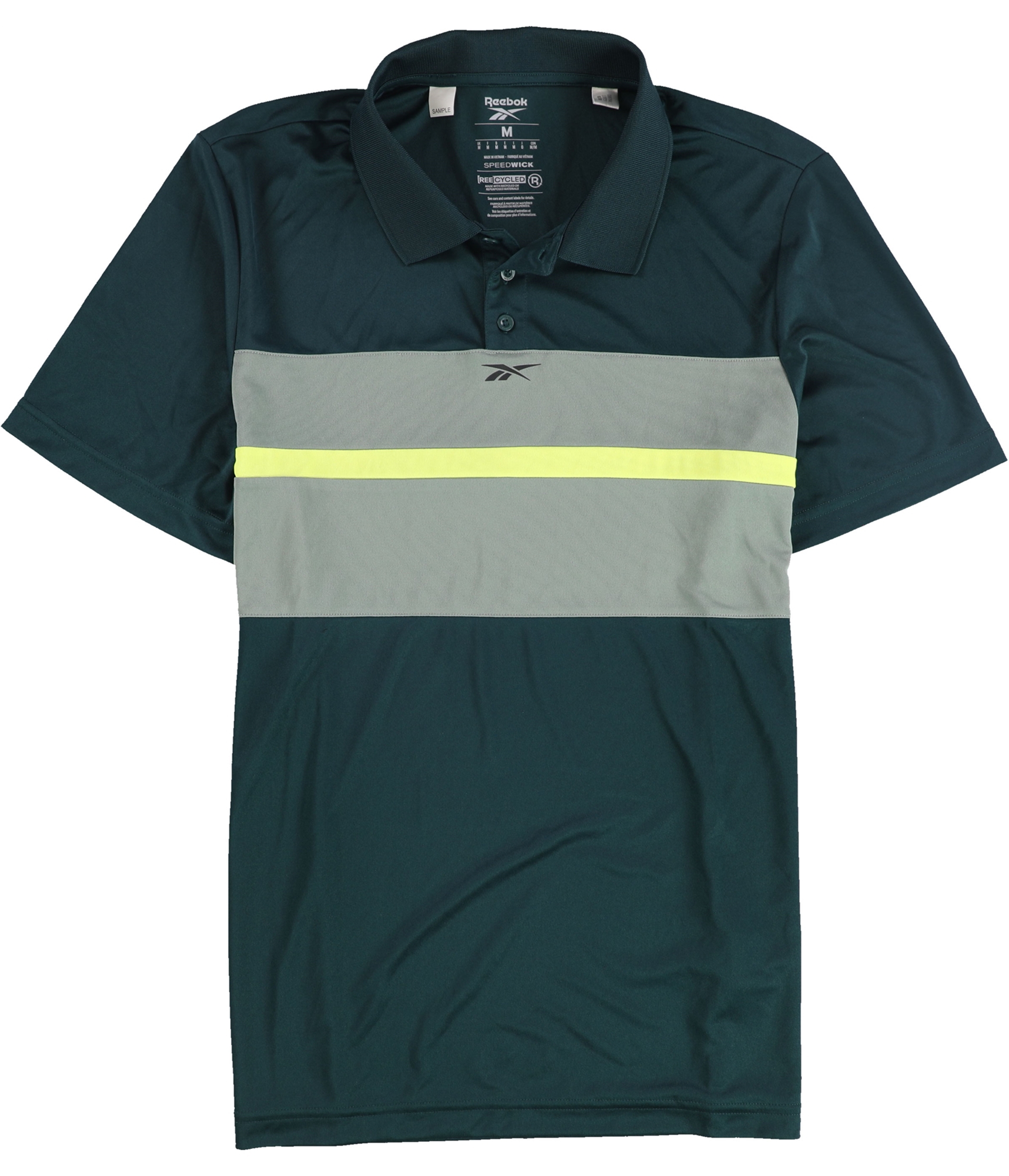 Мужская рубашка поло в полоску Reebok Mens Workout Ready зеленый средний размер 3490₽
