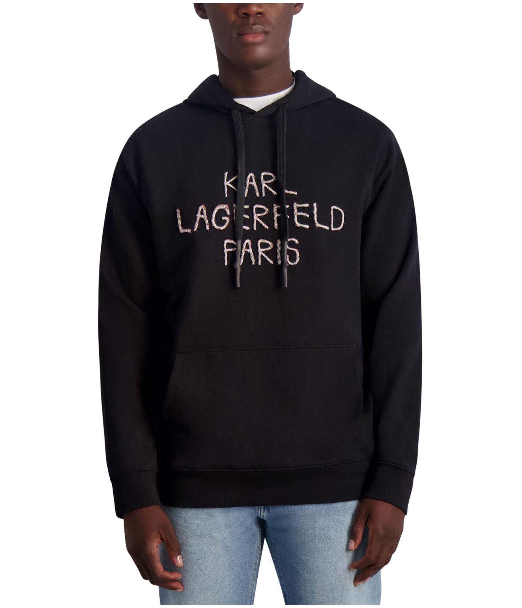 Мужская толстовка с капюшоном с логотипом Karl Lagerfeld черная XX-Large 11190₽