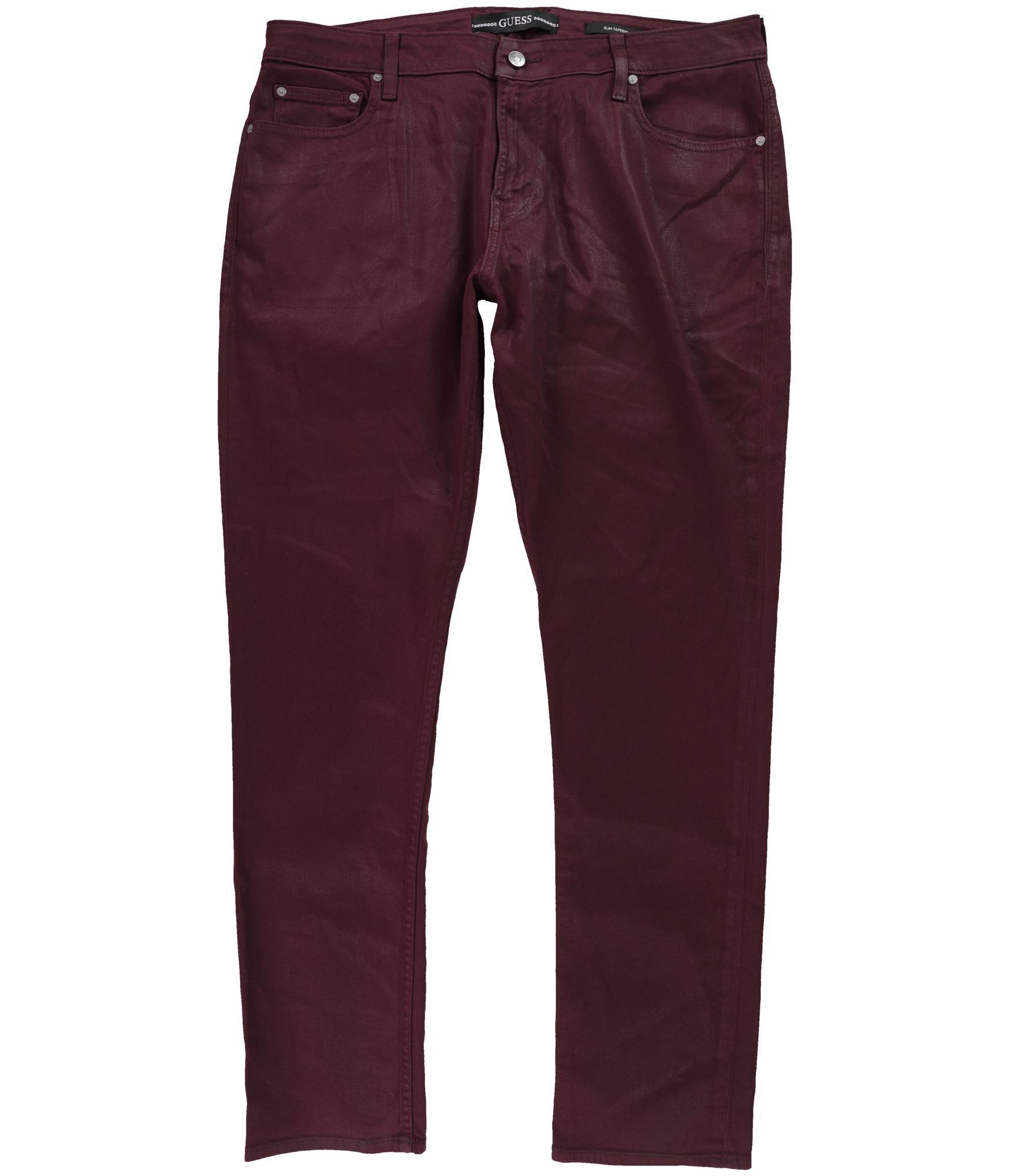 Мужские джинсы GUESS зауженного кроя с покрытием Slim Fit фиолетовый 38W x 32L 8690₽