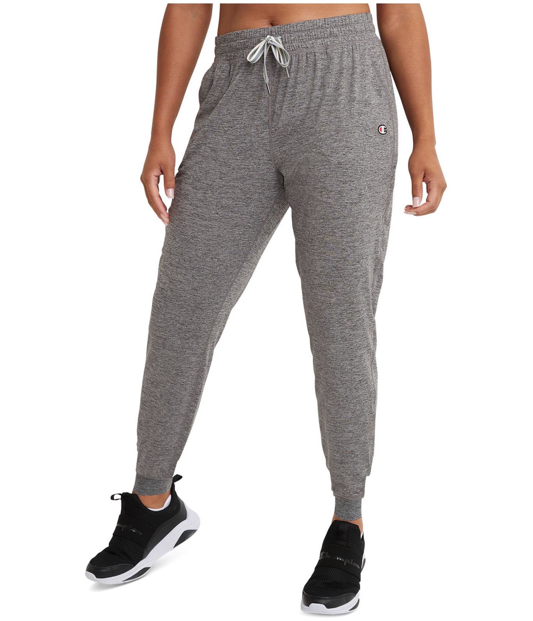 Champion Womens Soft Touch Jersey Knit Casual Jogger Pants, Grey, XX-Large