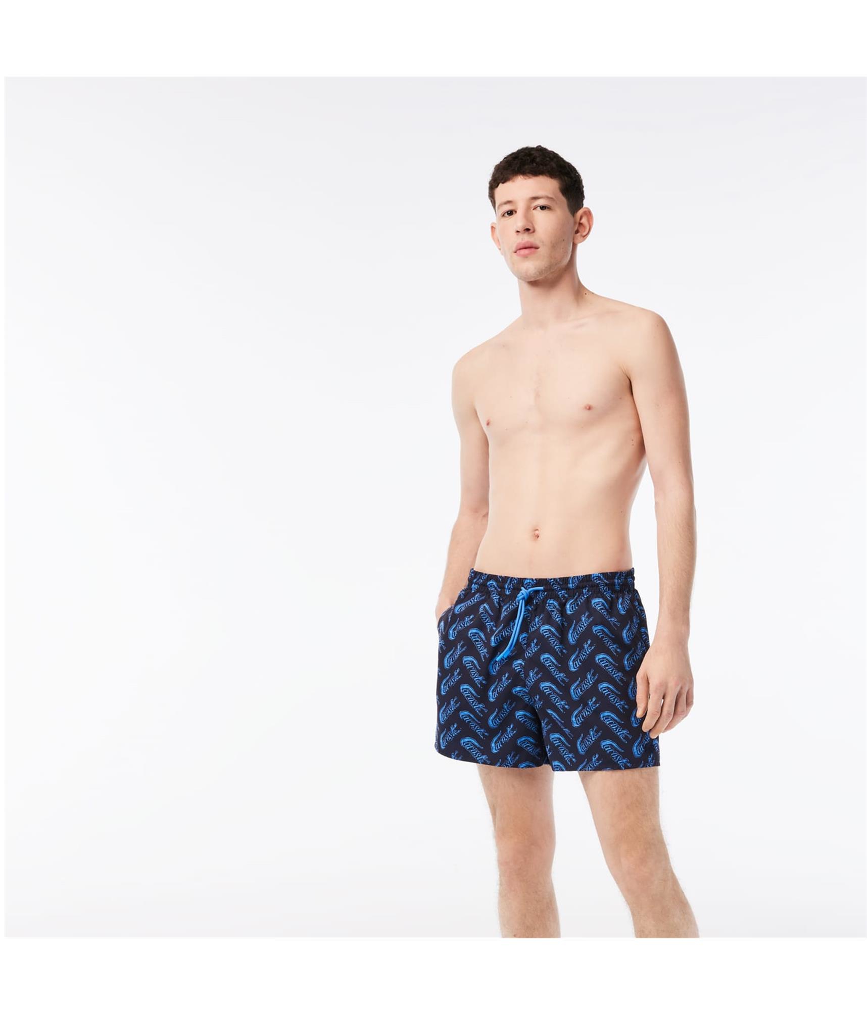 Мужские плавки для плавания с принтом Lacoste синие Большой размер 5790₽