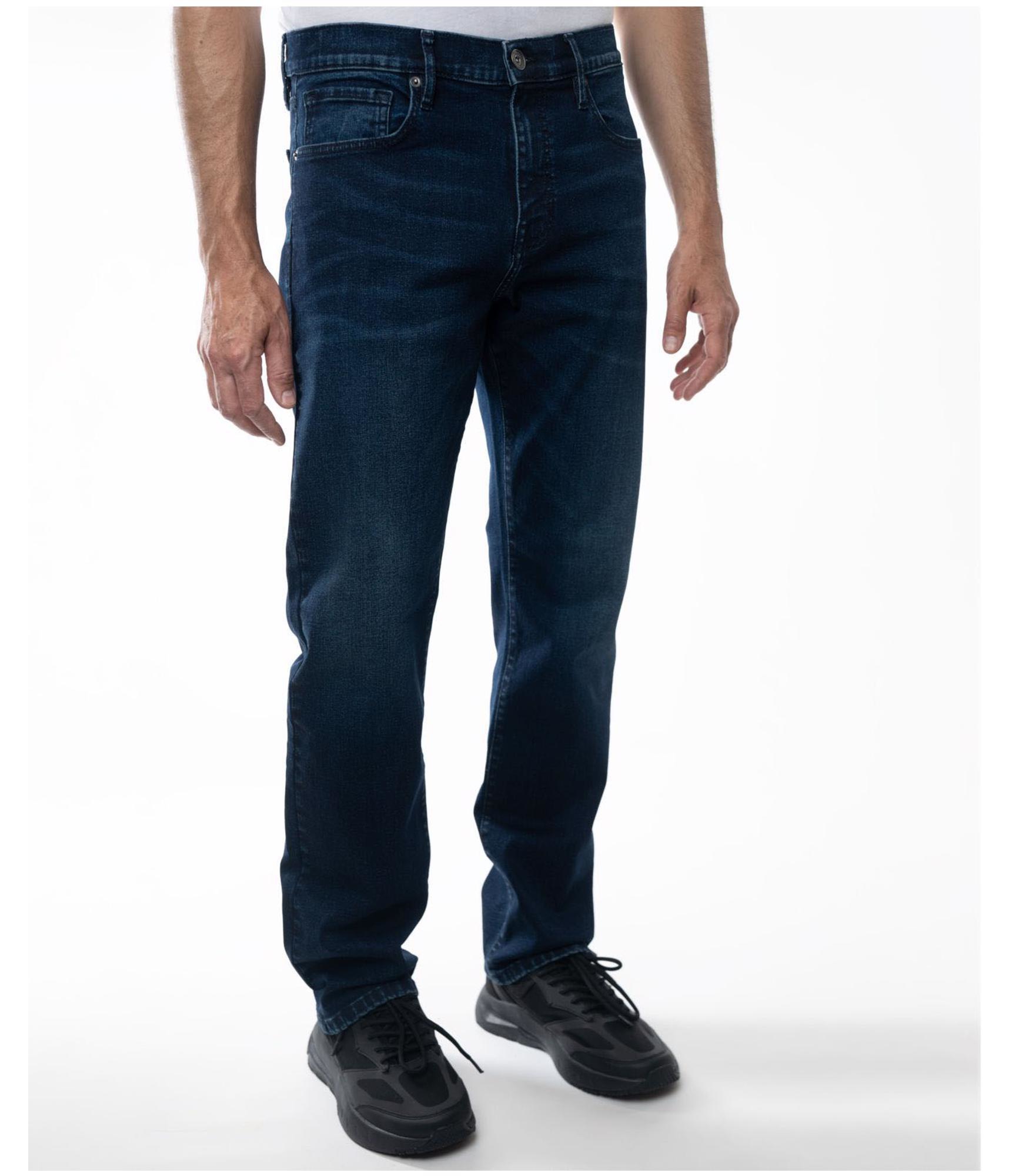 Мужские стрейчевые джинсы с прямыми штанинами LAZER, синие, 32W x 34L