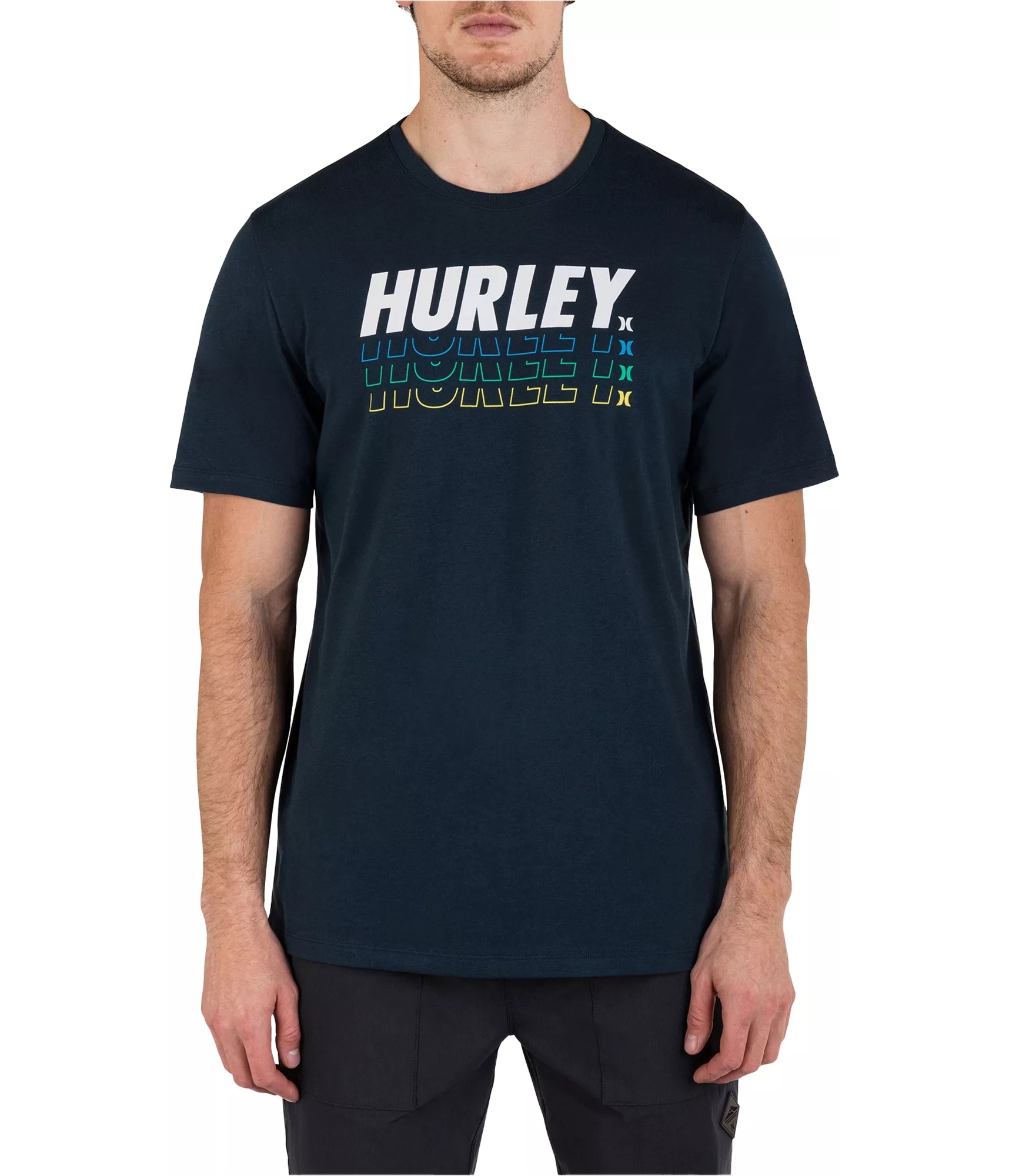 Мужская футболка с рисунком Hurley Reverb Graphic синяя XX-Large 3290₽
