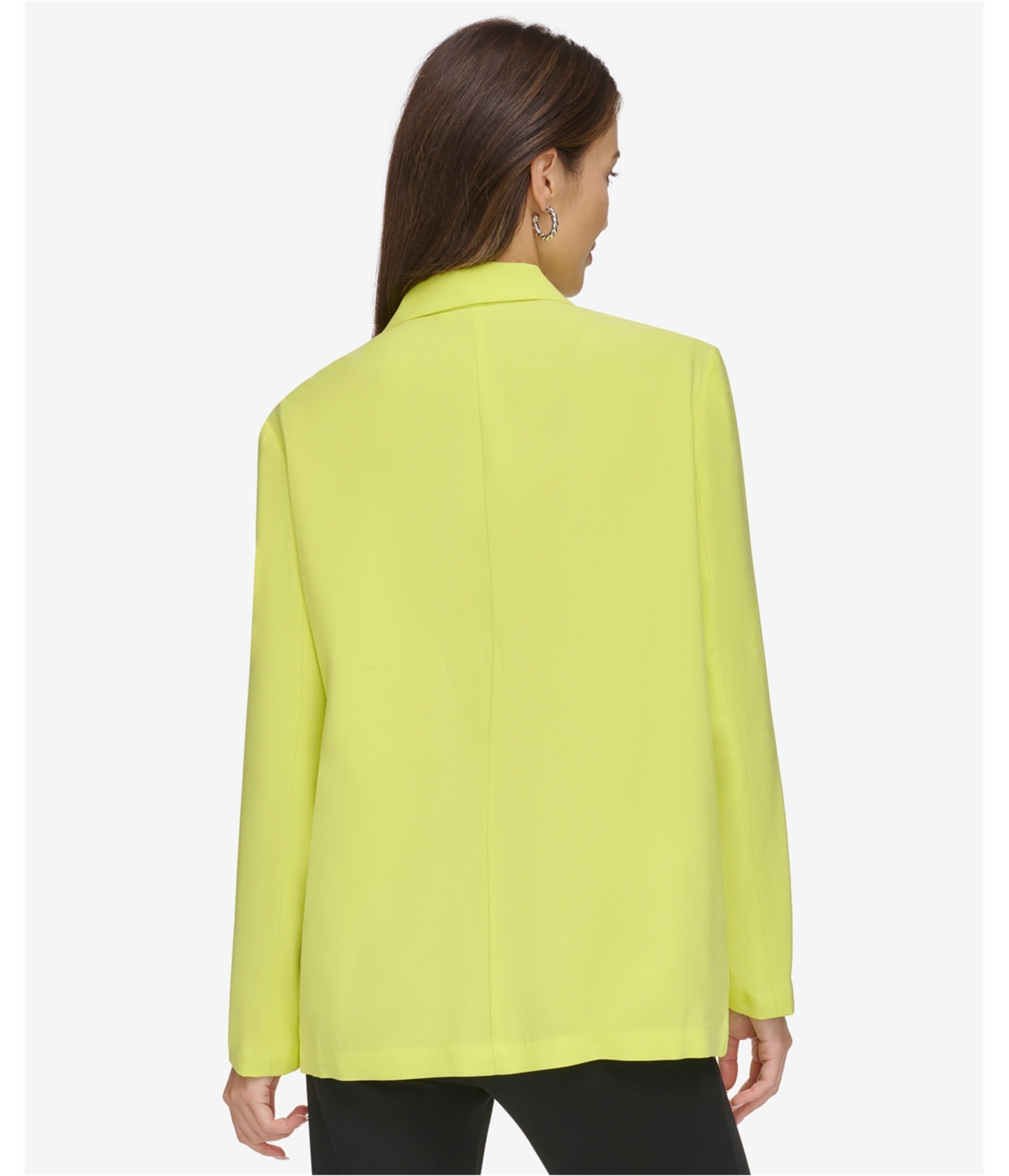 DKNY Womens Patch Pocket One Button Blazer Jacket, Yellow, Medium - Bild 2 von 2