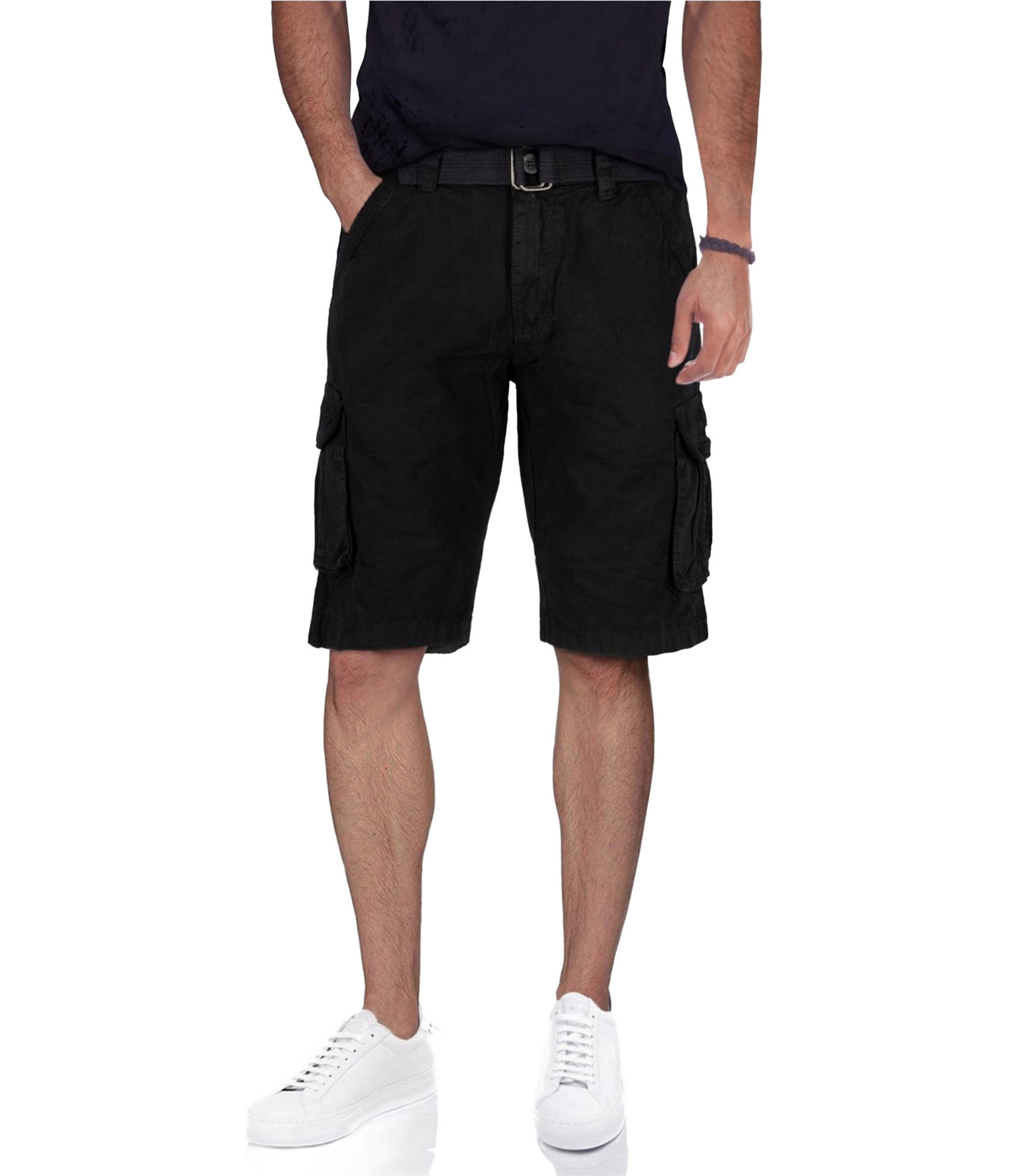 Мужские повседневные шорты-карго RAW X из саржевой ленты с поясом, черные, 36