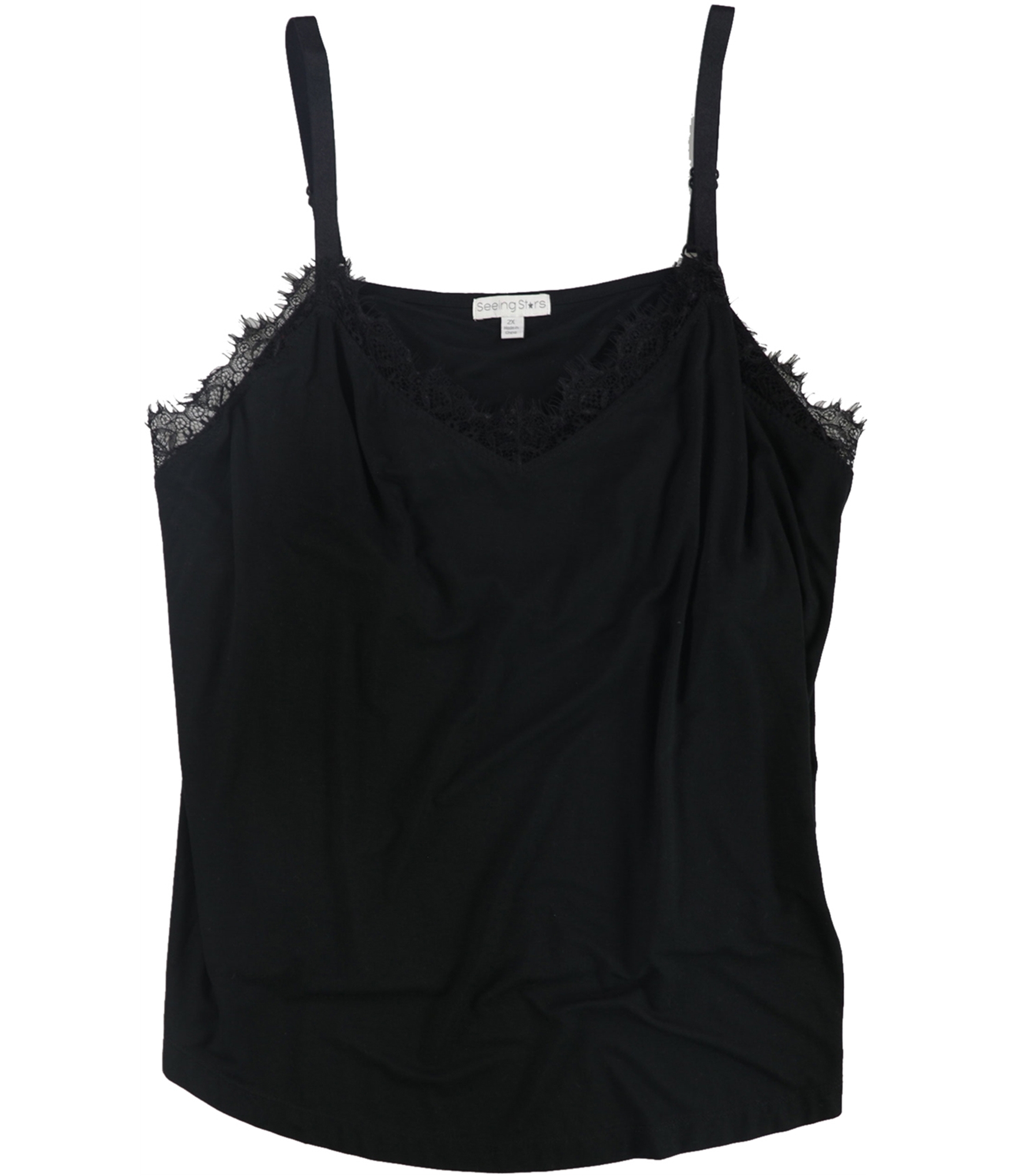 Seeing Stars Womens Lace Detail Pajama Sleep Cami Tank Top