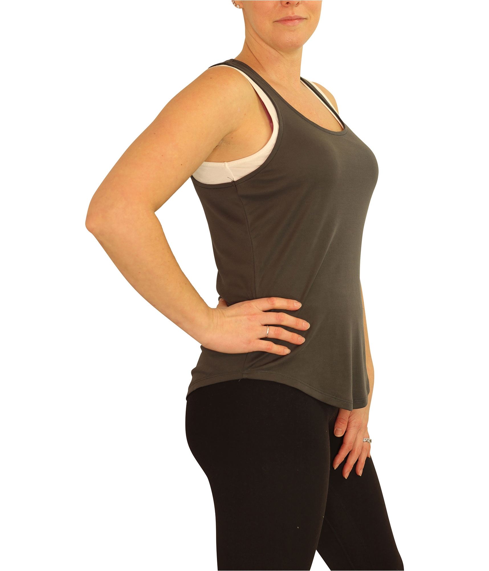 P.J. Salvage Womens Racerback Rounded Hem Pajama Sleep Tank Top - Picture 2 of 12