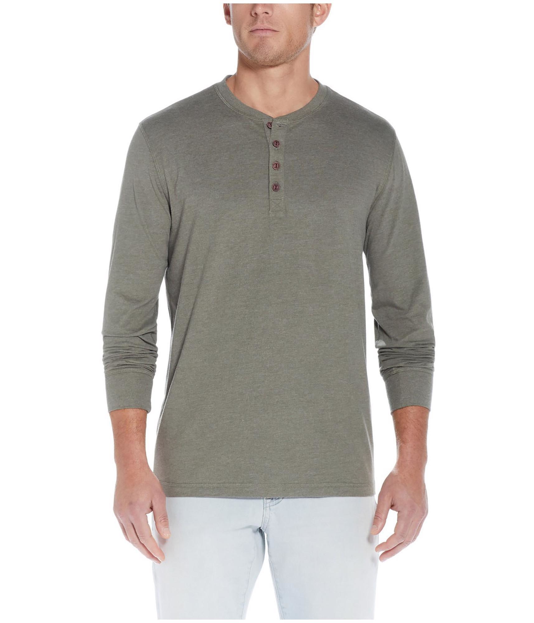 Непромокаемая мужская однотонная рубашка Henley, зеленая, XX-Large