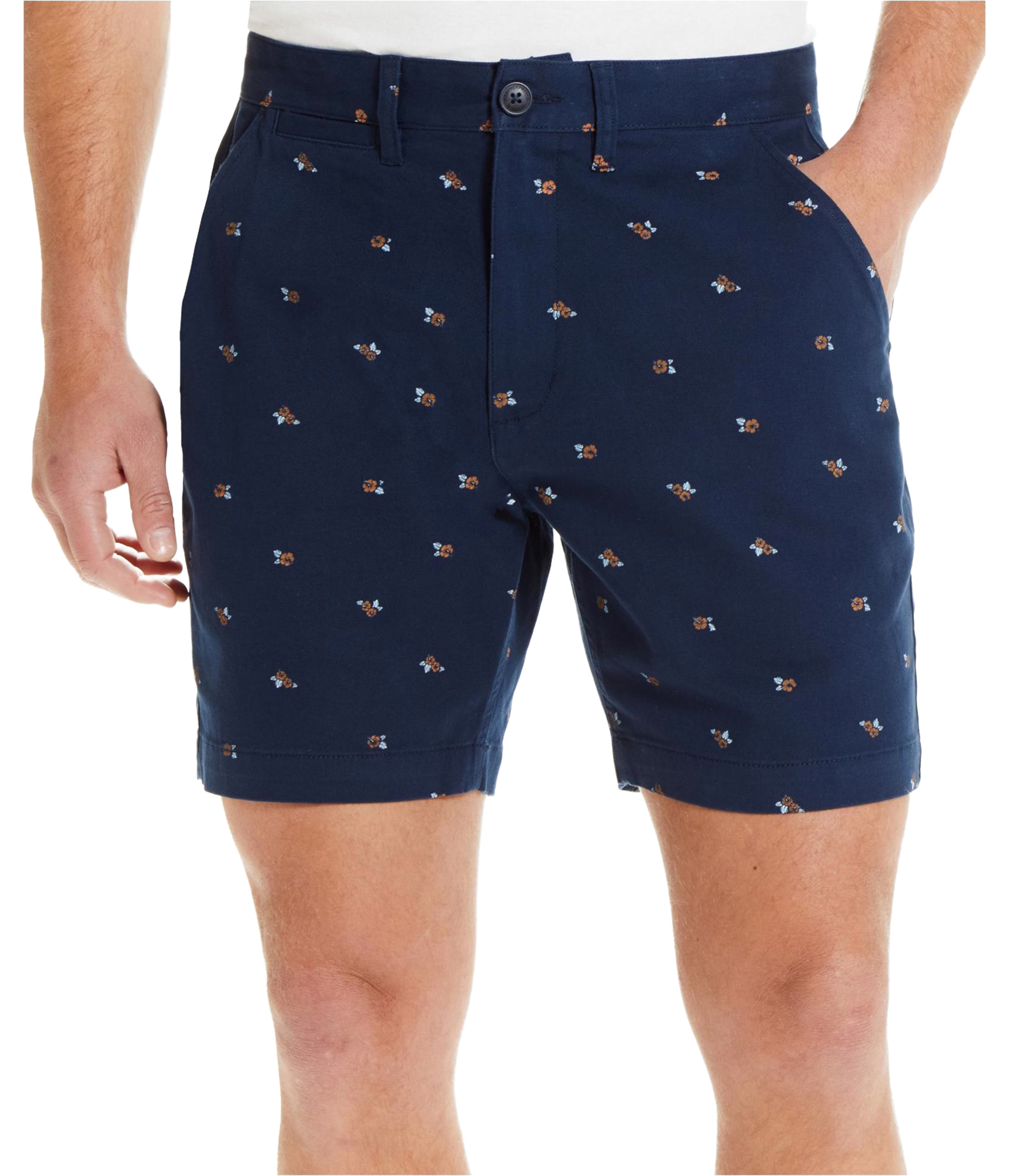 Повседневные шорты из эластичного материала с винтажным принтом и защитой от непогоды длиной 7 дюймов по внутреннему шву синего цвета 42