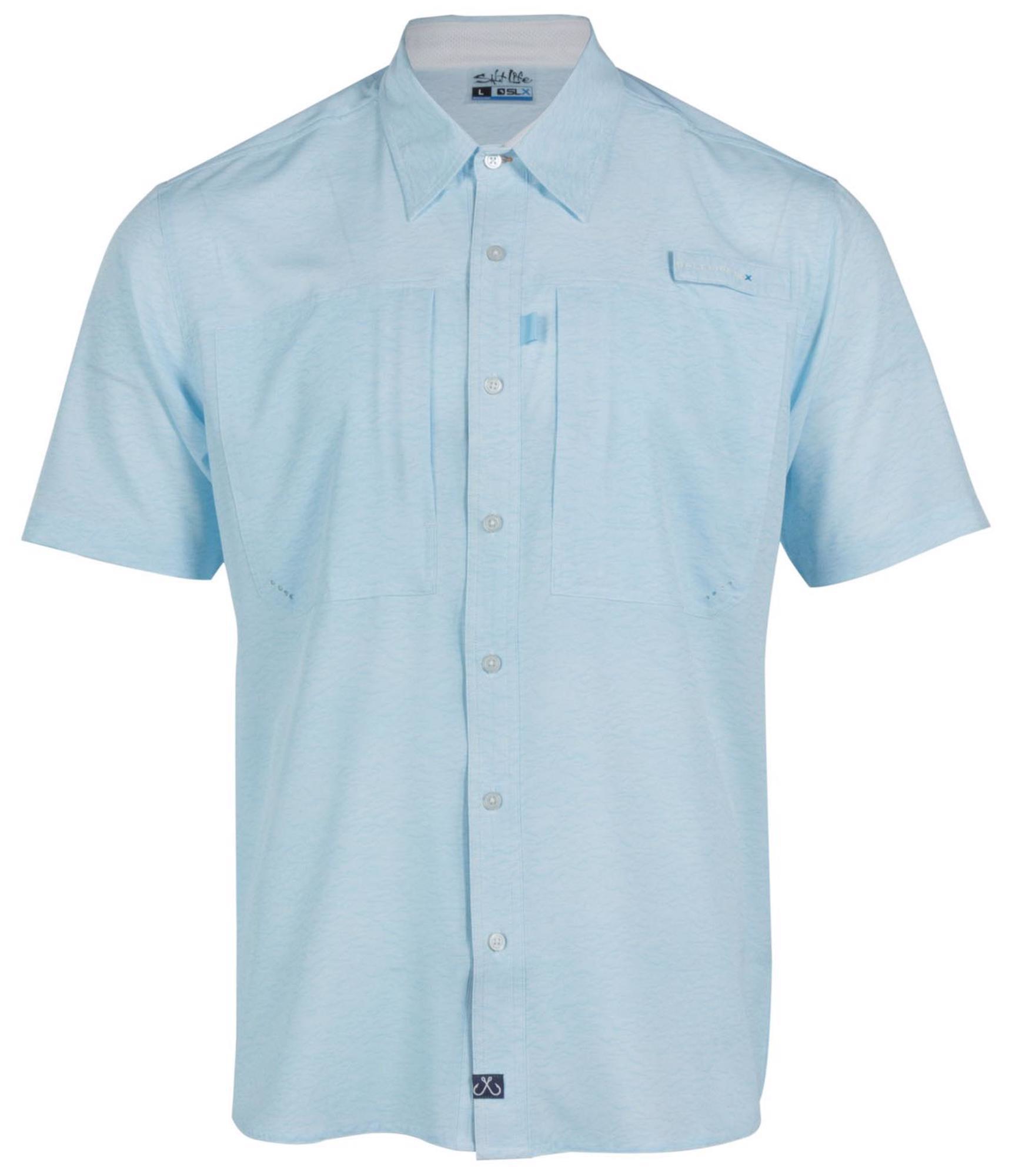 Мужская рубашка SALT LIFE для рыбалки на пуговицах, синяя, Маленькая