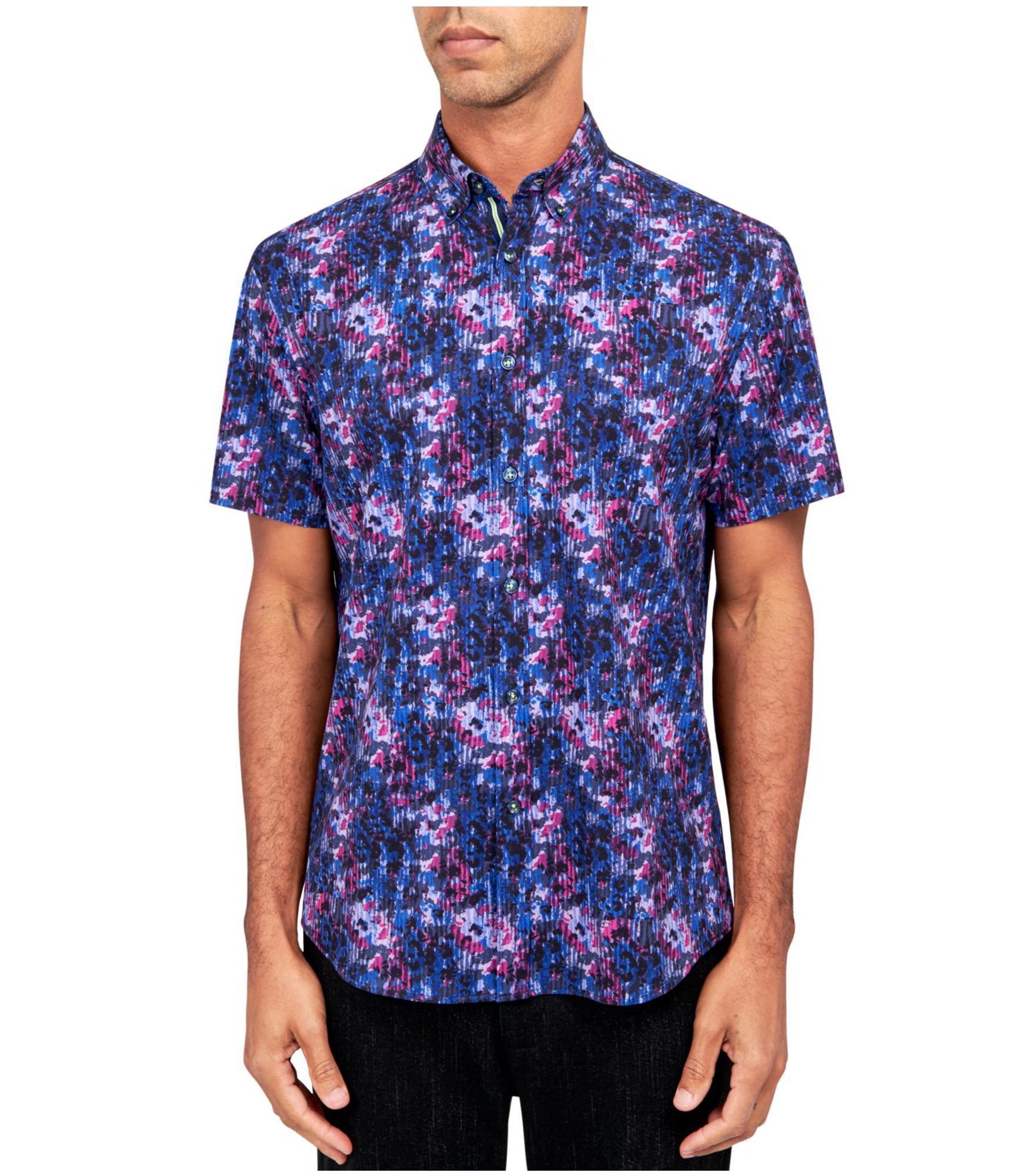 Эластичная пуговица Society of Threads Non Iron Performance фиолетового цвета XX-большого размера