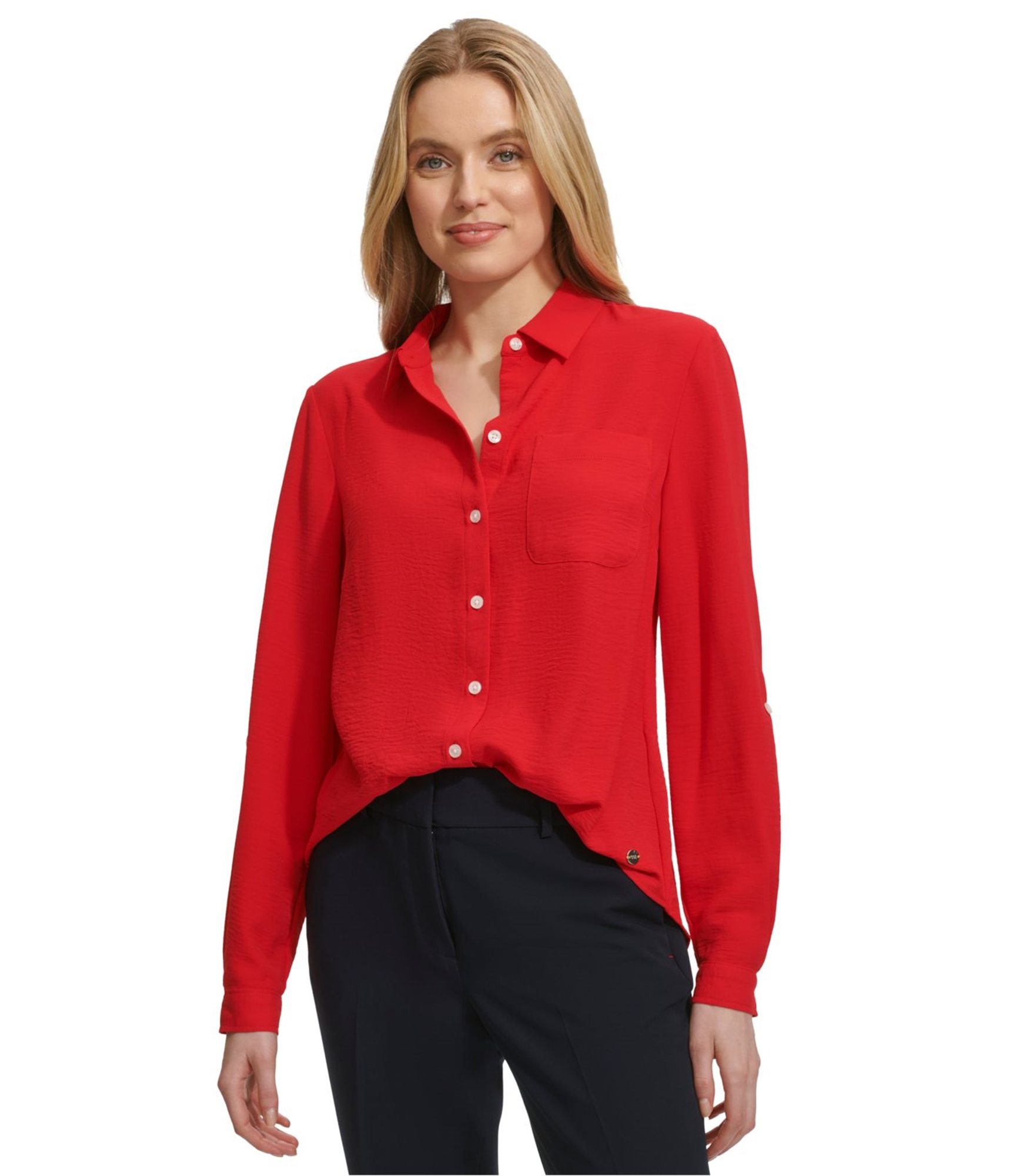 Tommy Hilfiger Womens Collar Button Up Shirt