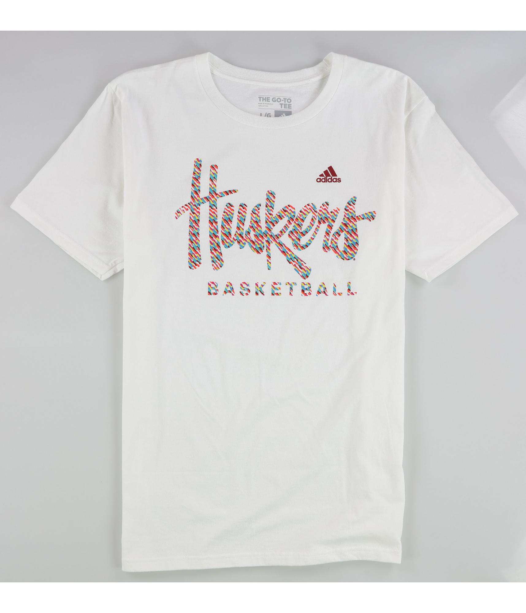 Мужская баскетбольная футболка Adidas Huskers с графическим рисунком, белая, большого размера