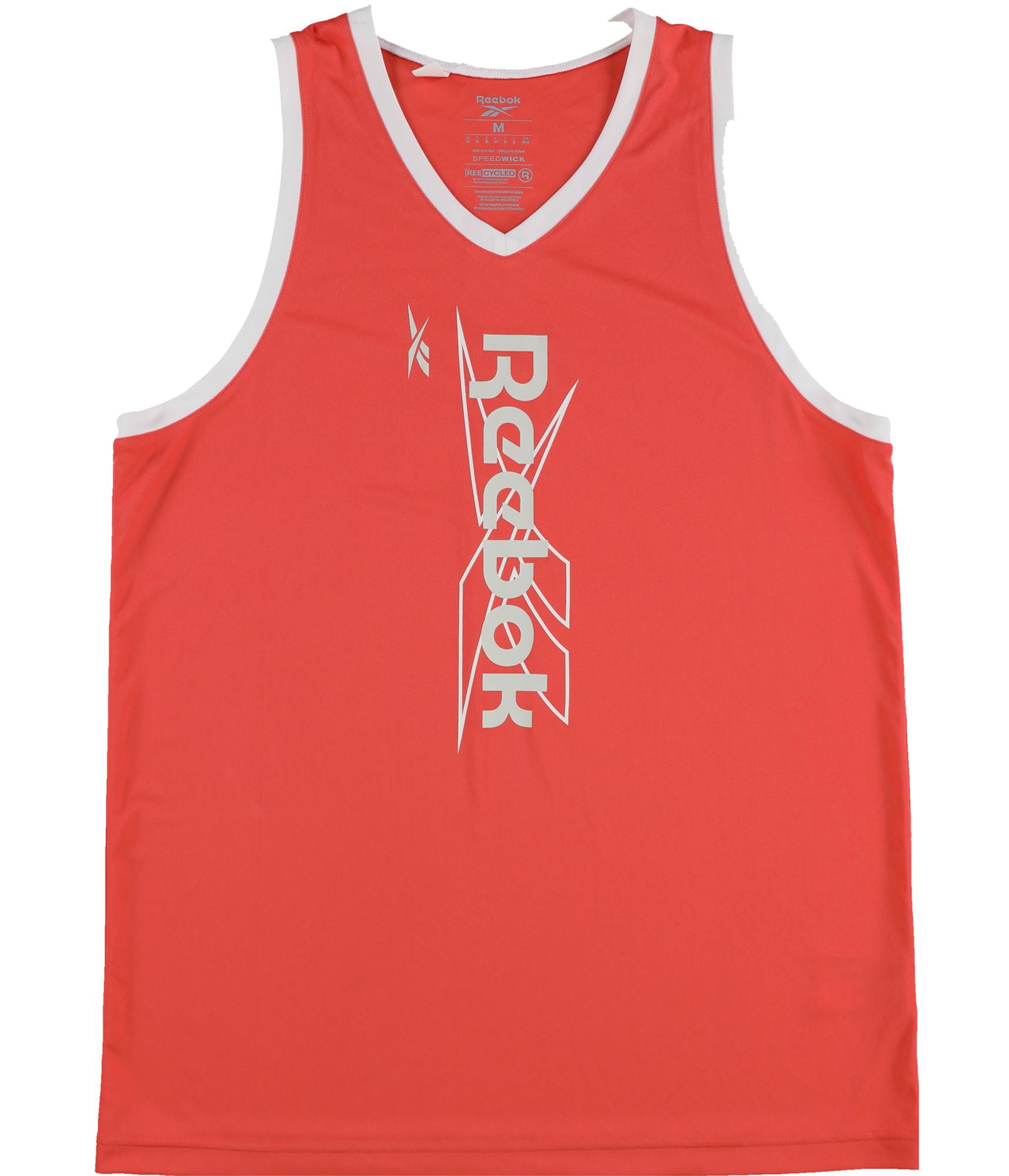 Reebok Mens Vector Logo Muscle Tank Top, Orange, Medium