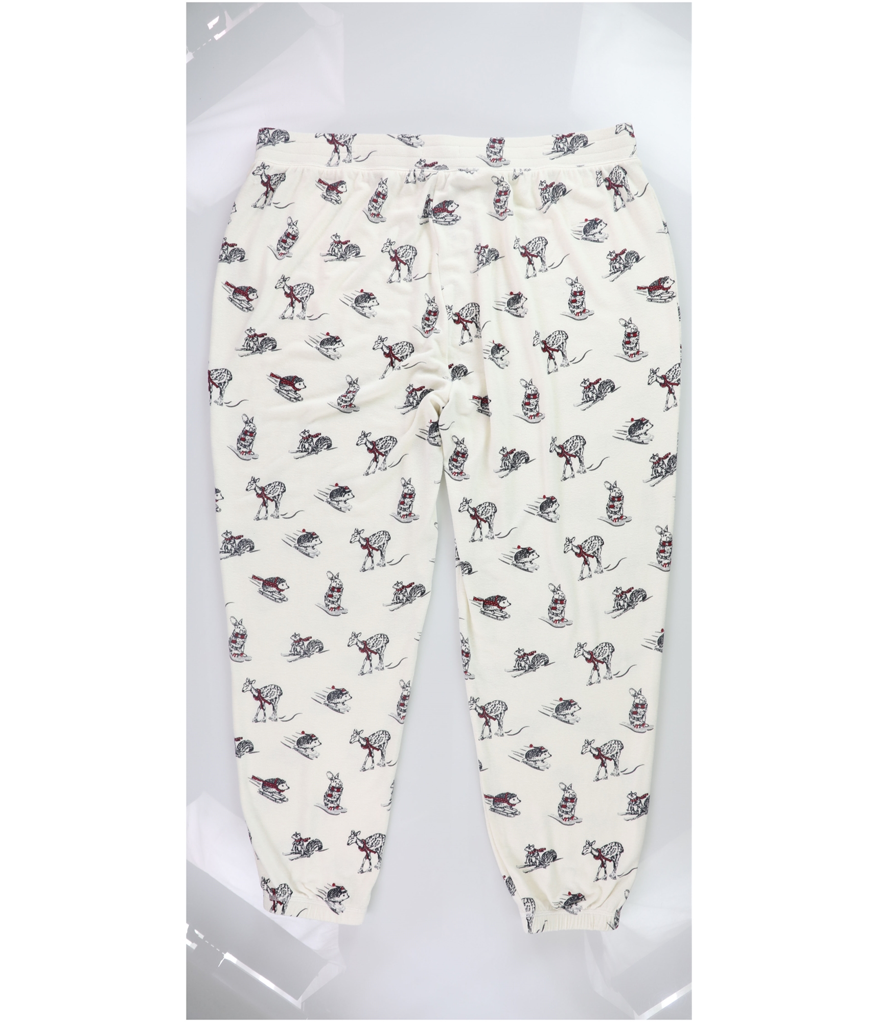 P.J. Salvage Womens Animals In Snow Pajama Jogger Pants, ivory, Plus Size, 2X - Bild 2 von 2
