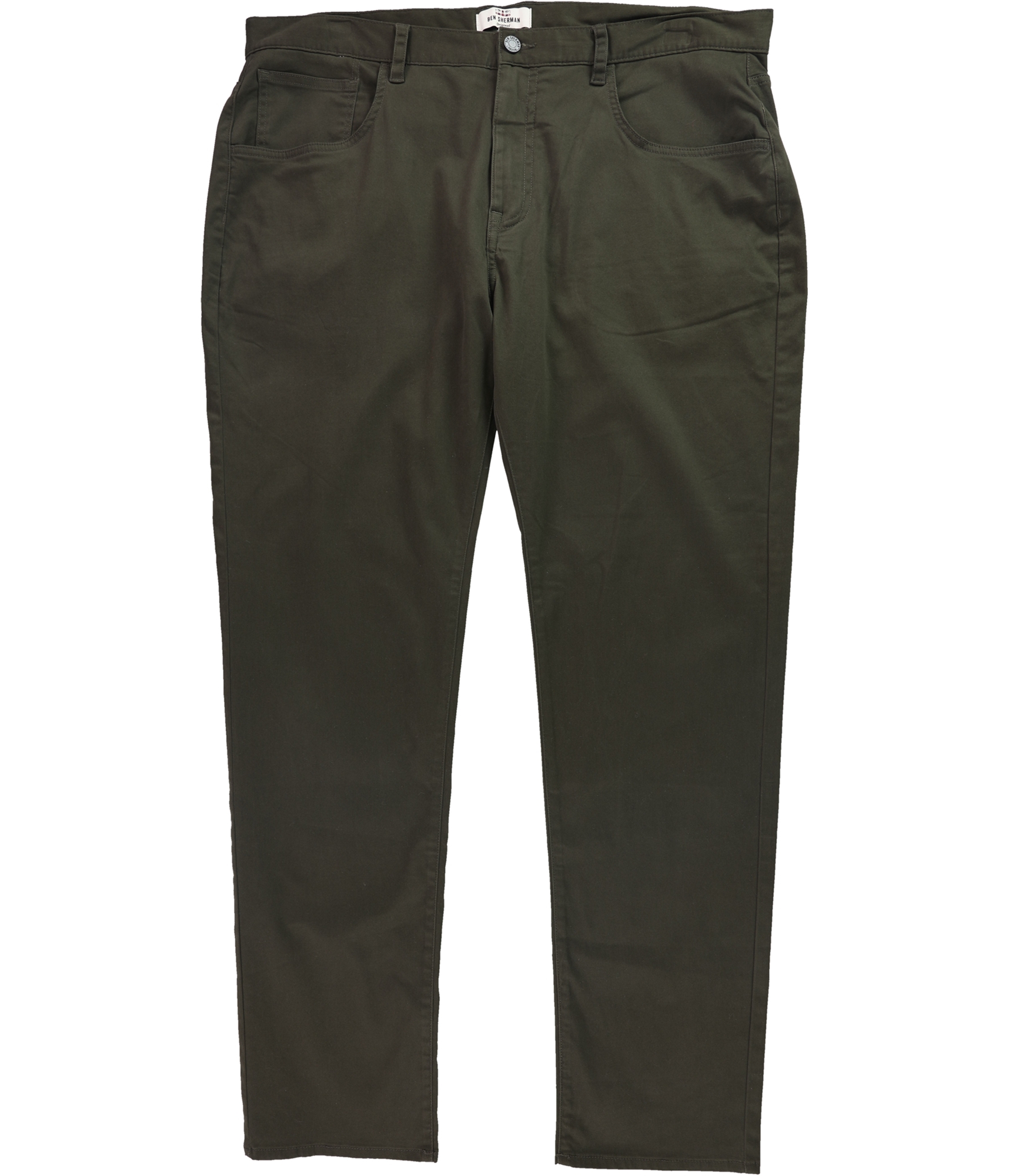 Повседневные однотонные мужские брюки-стрейч Ben Sherman зеленые 38W x 32L 5790₽